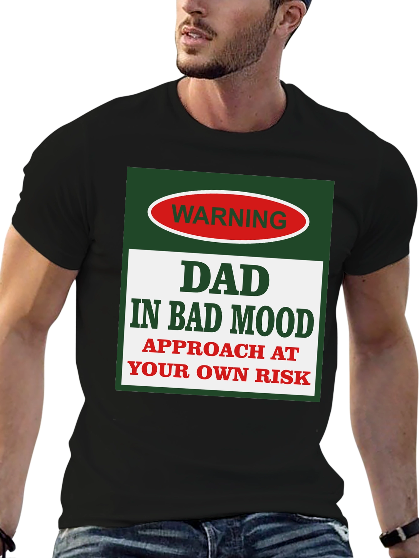 Dad In Bad Mood Warning Graphic Tee