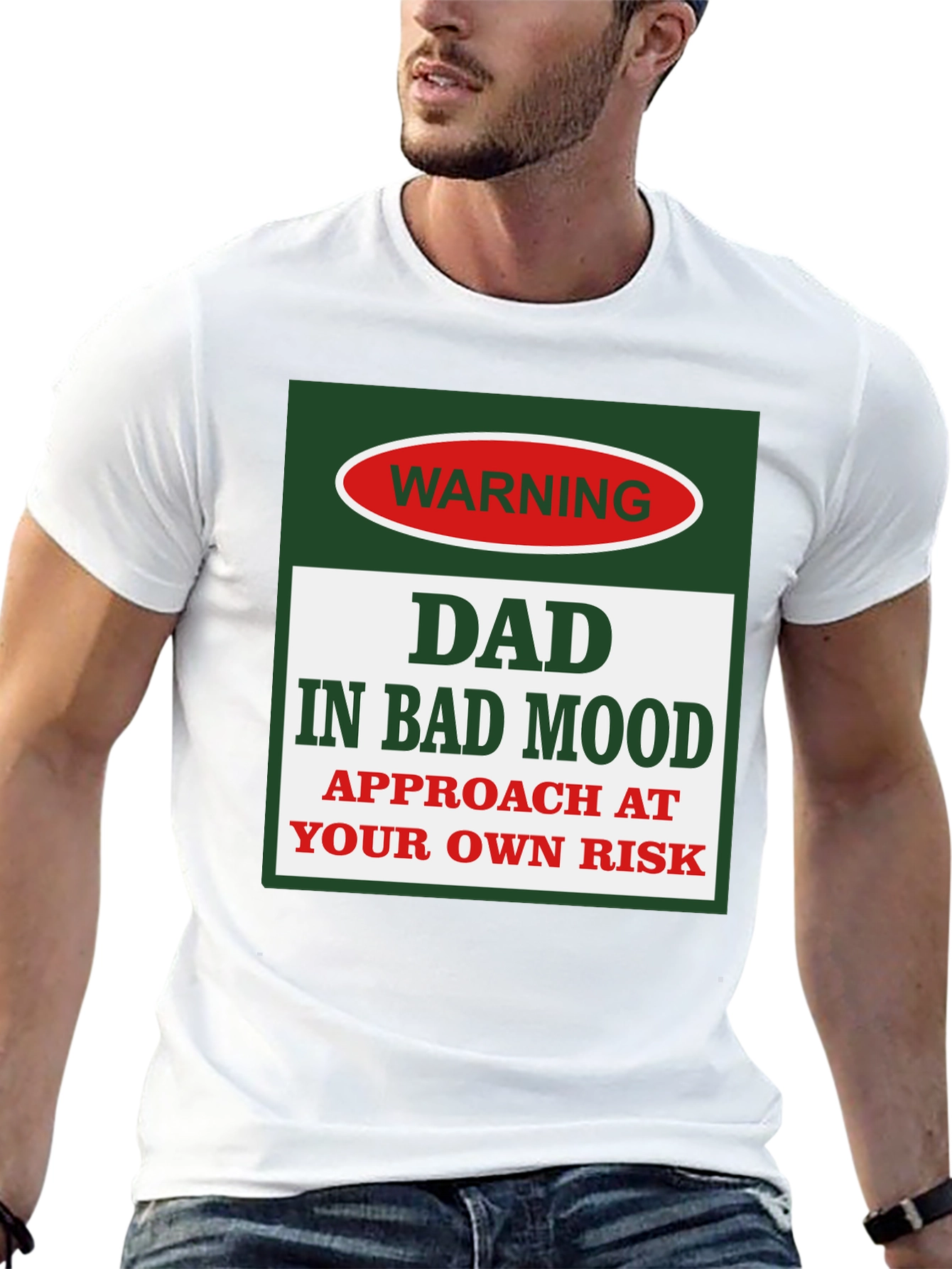 Dad In Bad Mood Warning Graphic Tee