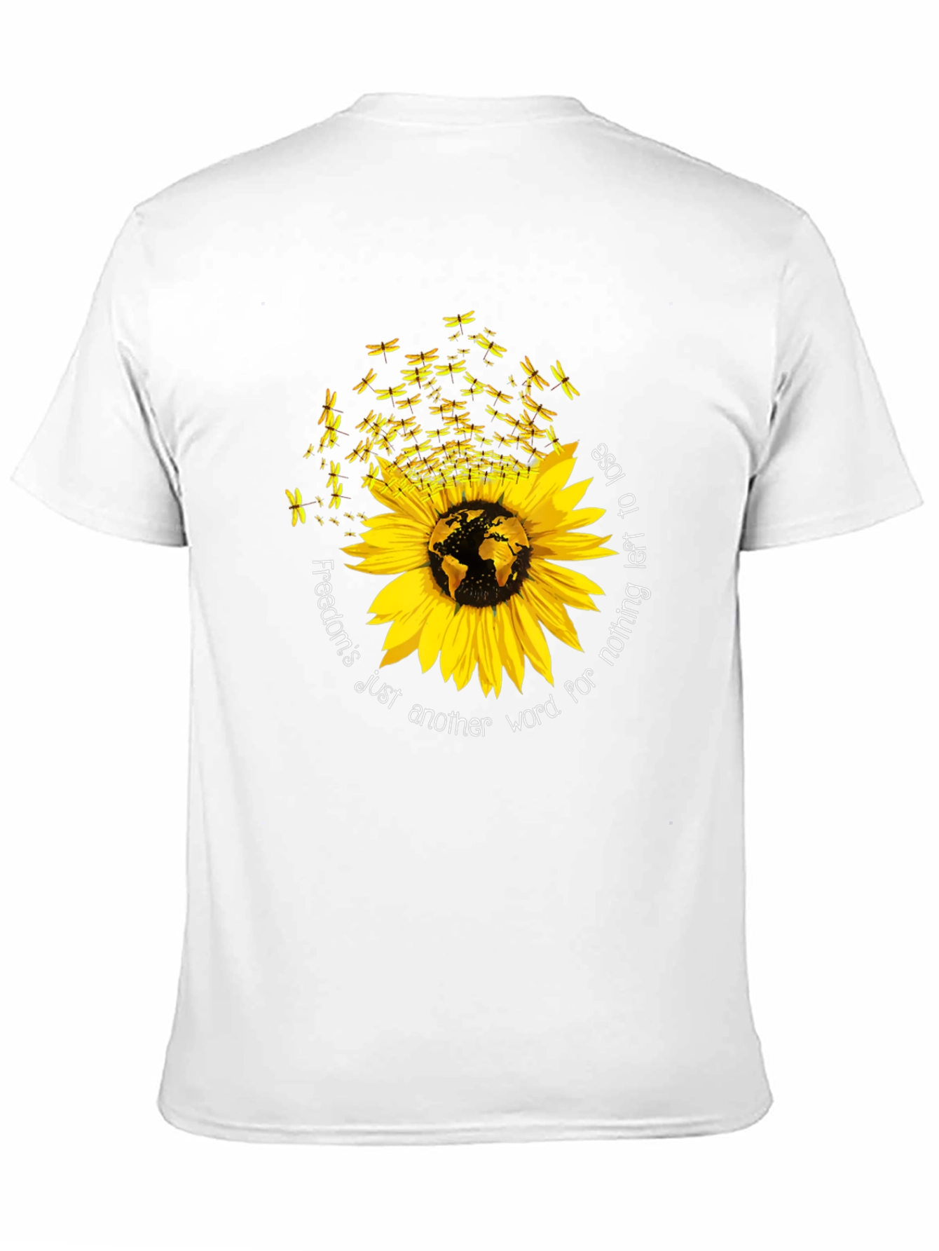 Sunflower Dragonfly Freedom T-Shirt