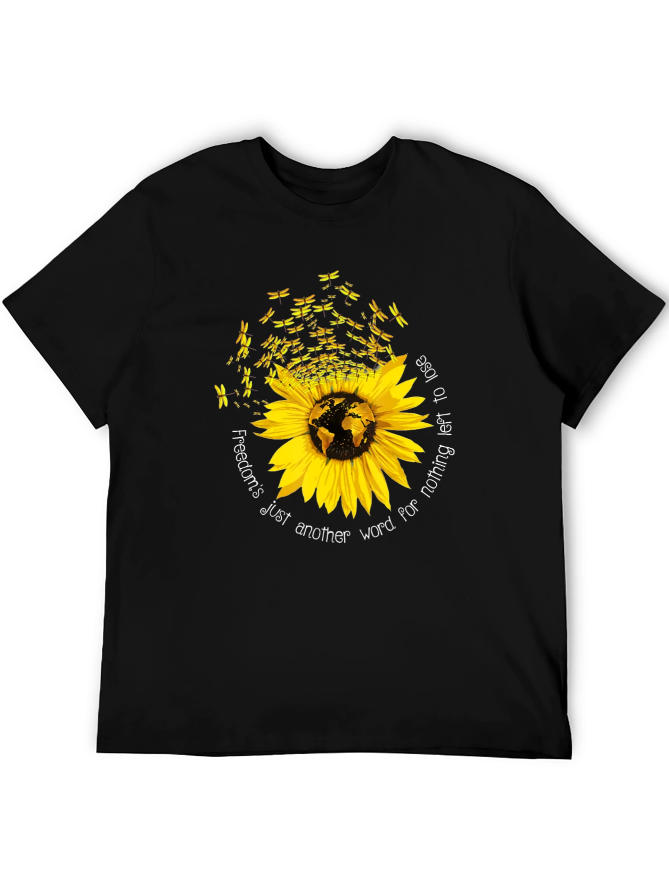 Sunflower Dragonfly Freedom T-Shirt