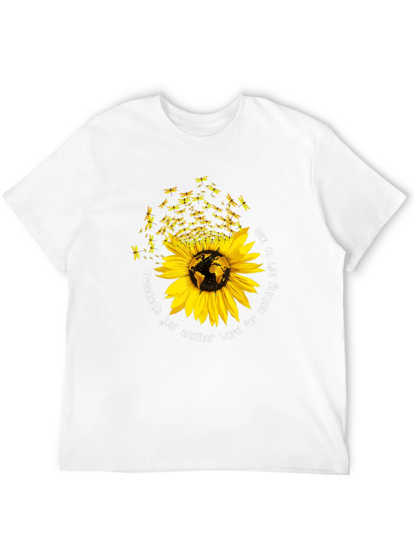 Sunflower Dragonfly Freedom T-Shirt