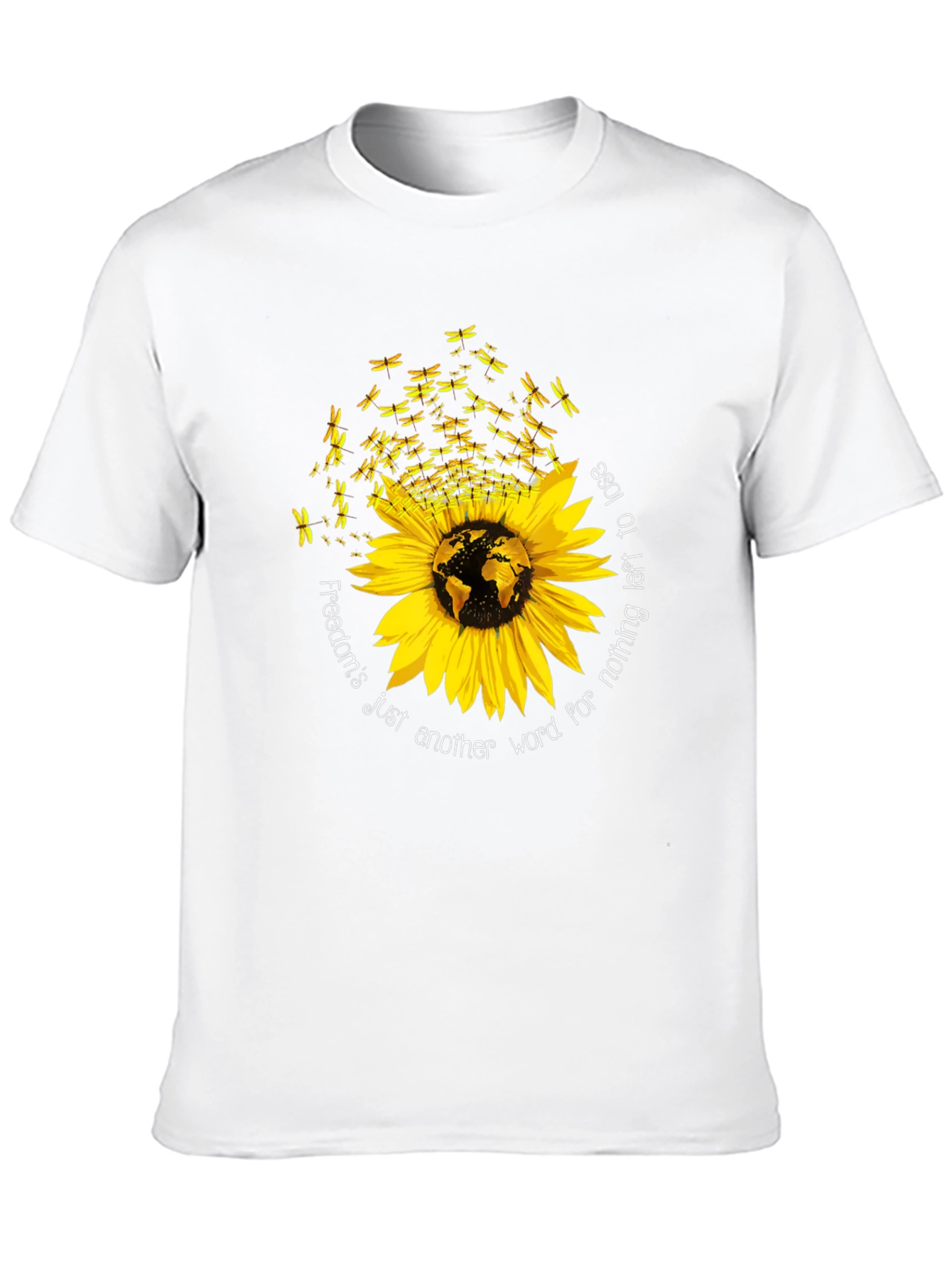 Sunflower Dragonfly Freedom T-Shirt
