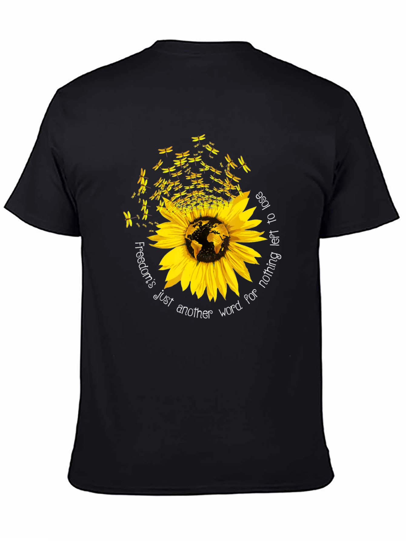 Sunflower Dragonfly Freedom T-Shirt