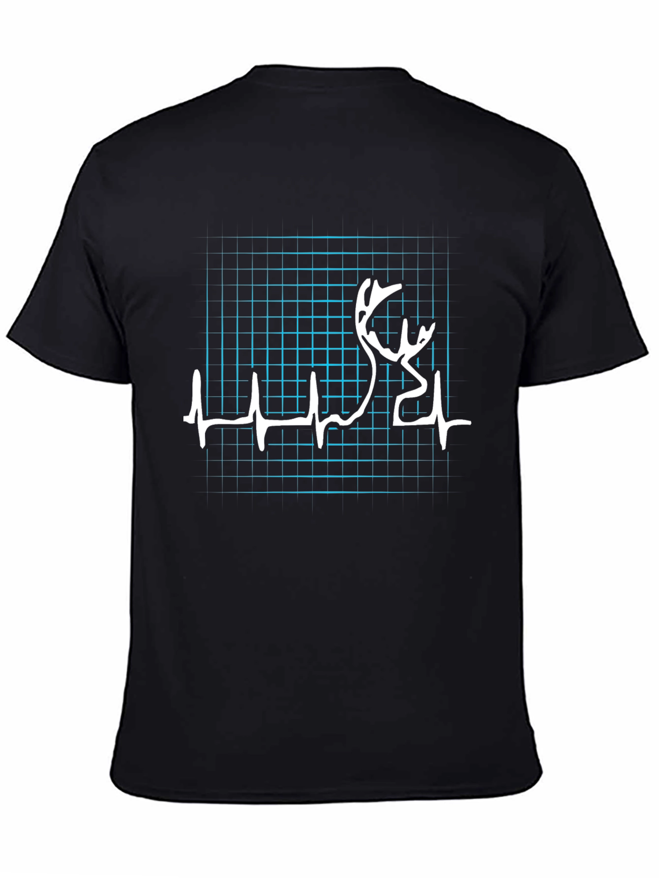 Heartbeat Deer Graphic Tee - Black