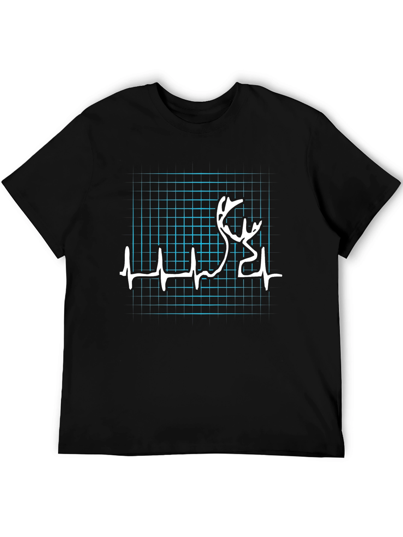 Heartbeat Deer Graphic Tee - Black
