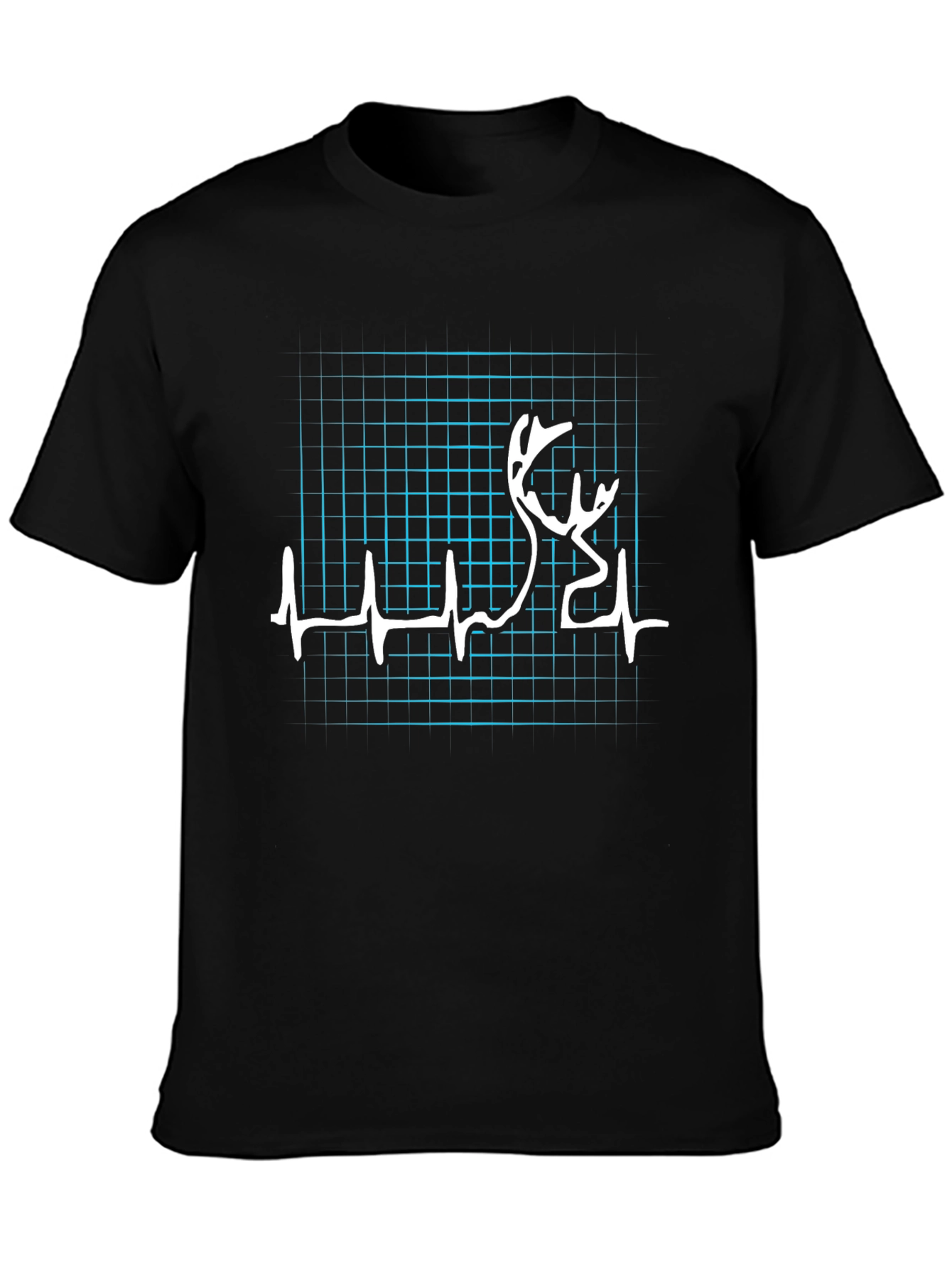 Heartbeat Deer Graphic Tee - Black