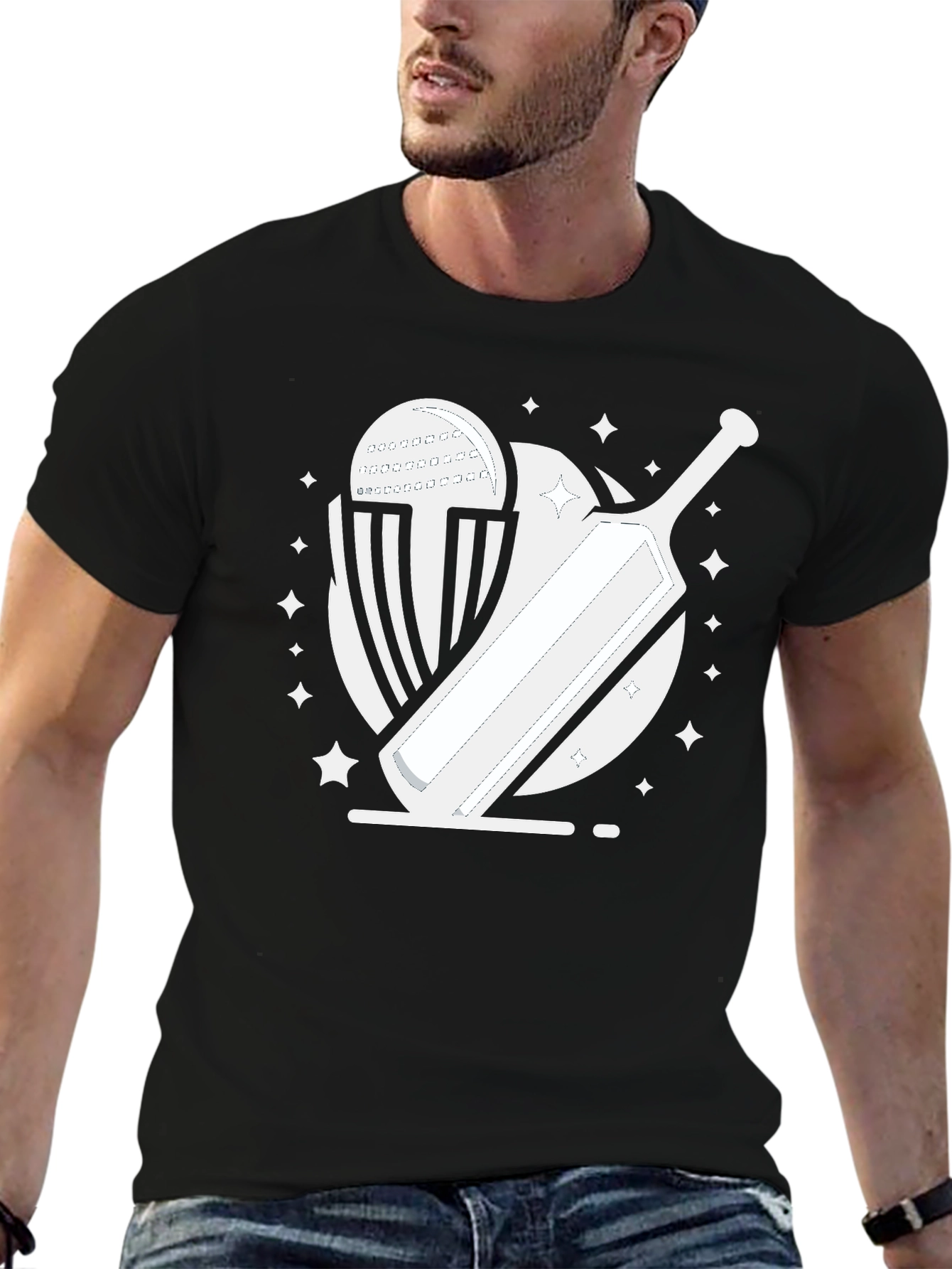 Cricket Bat & Ball Graphic Tee
