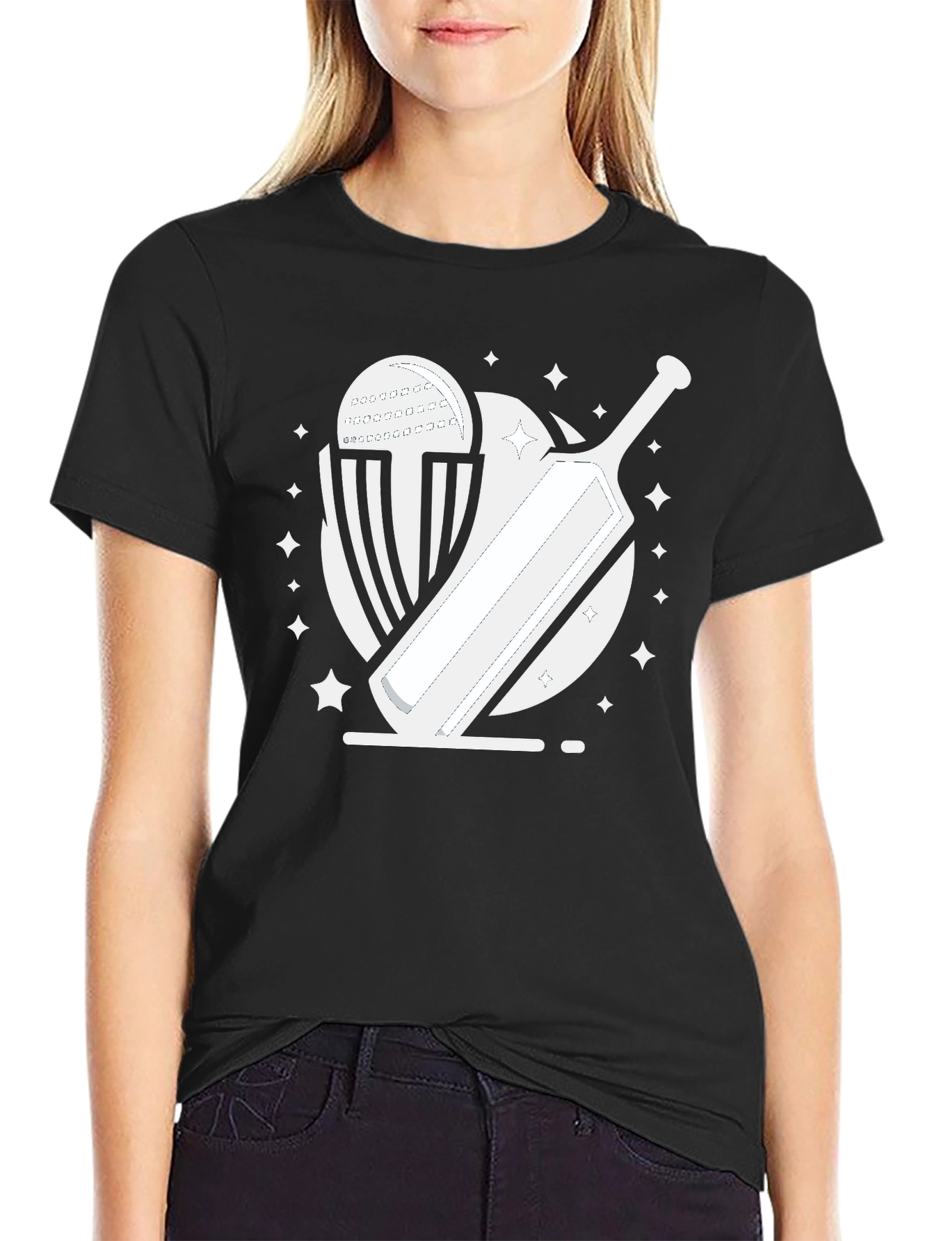 Cricket Bat & Ball Graphic Tee