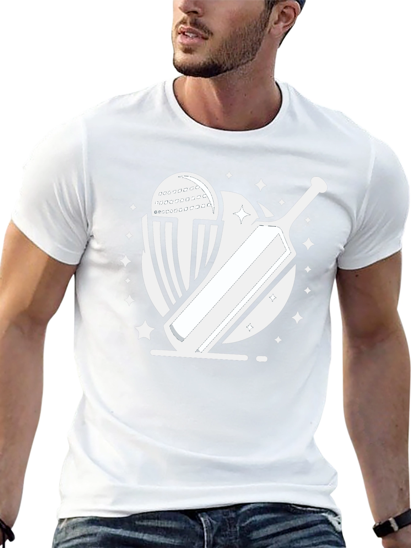 Cricket Bat & Ball Graphic Tee