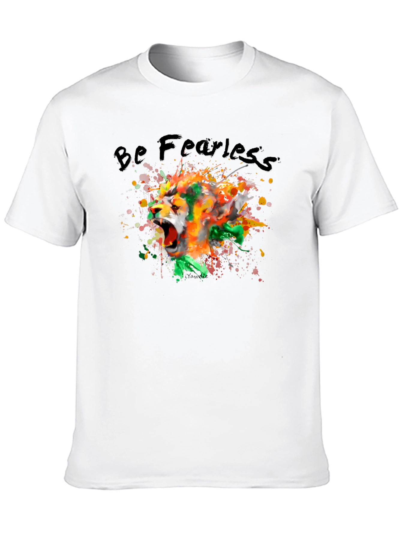 Be Fearless Lion Graphic Black T-Shirt