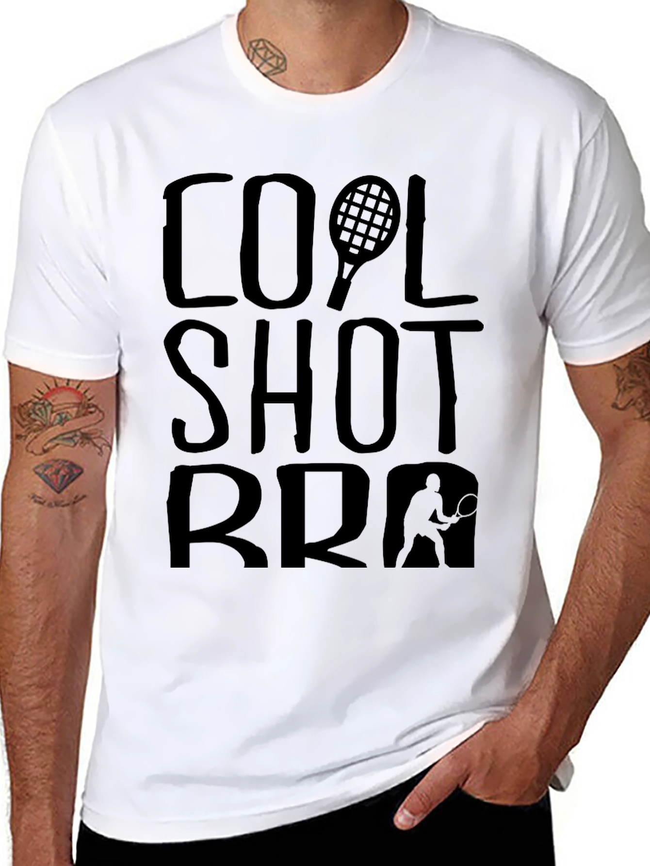 Cool Shot Bro Tennis Graphic T-Shirt
