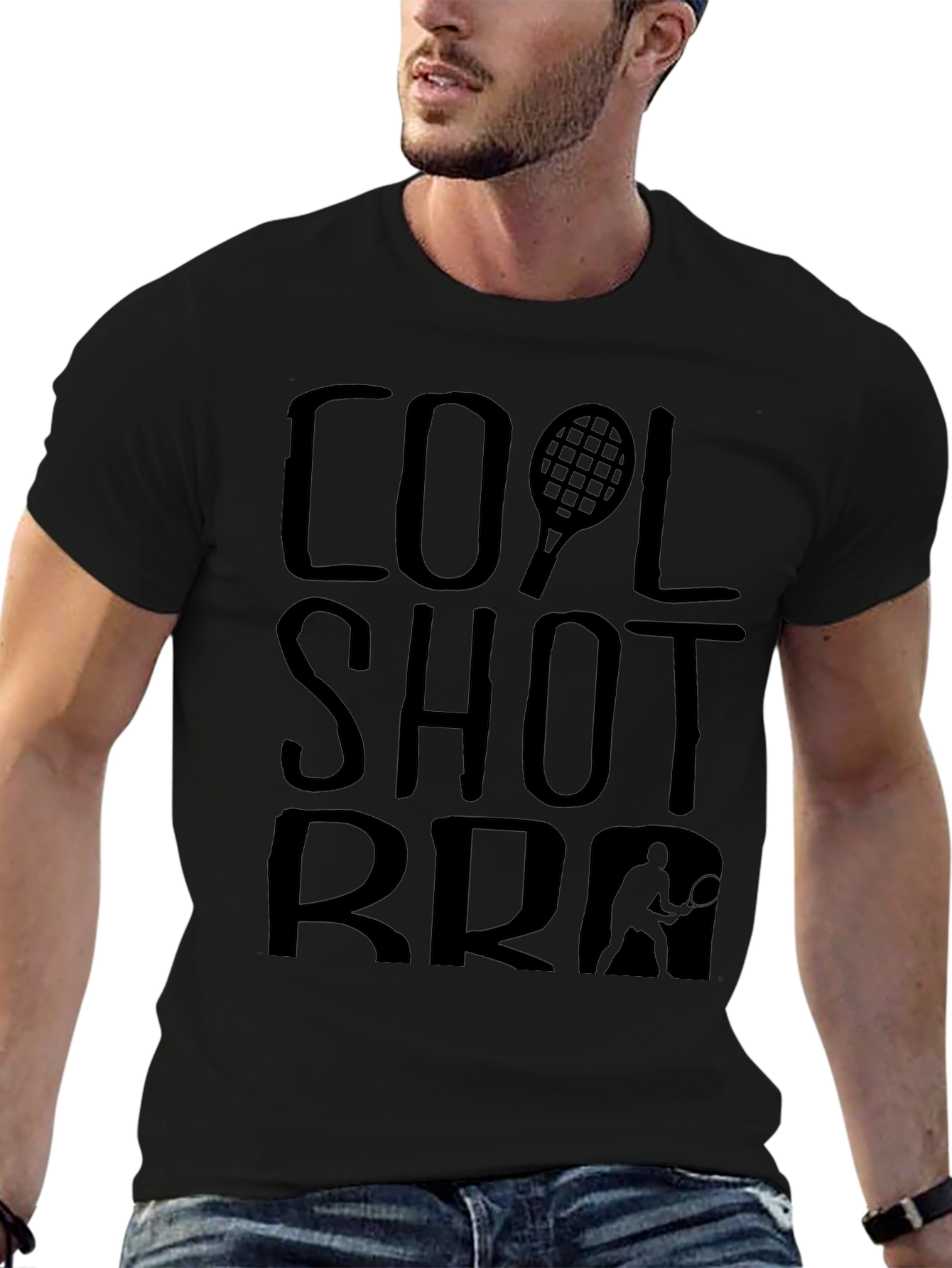 Cool Shot Bro Tennis Graphic T-Shirt