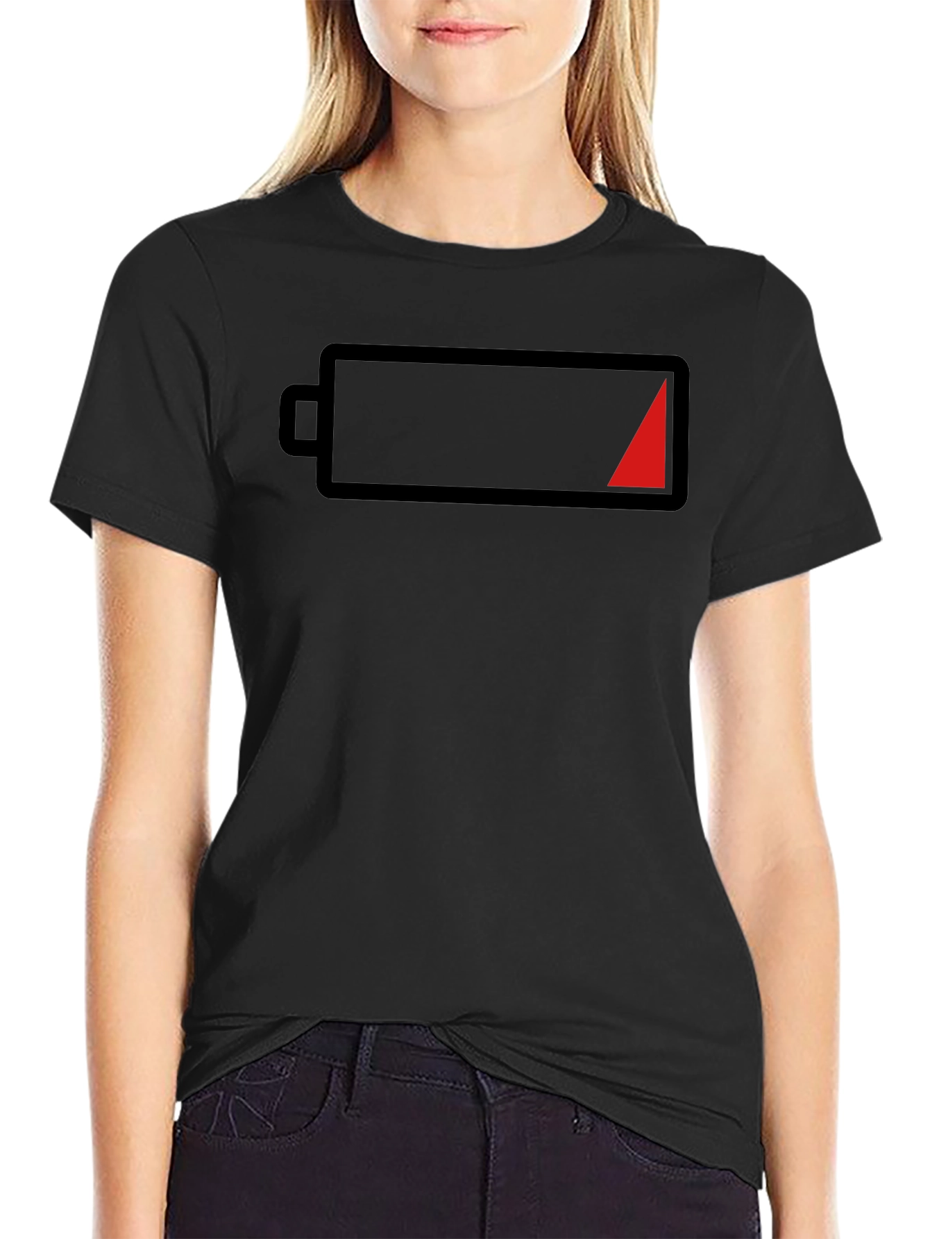 Low Battery Graphic Tee - Black Casual Shirt