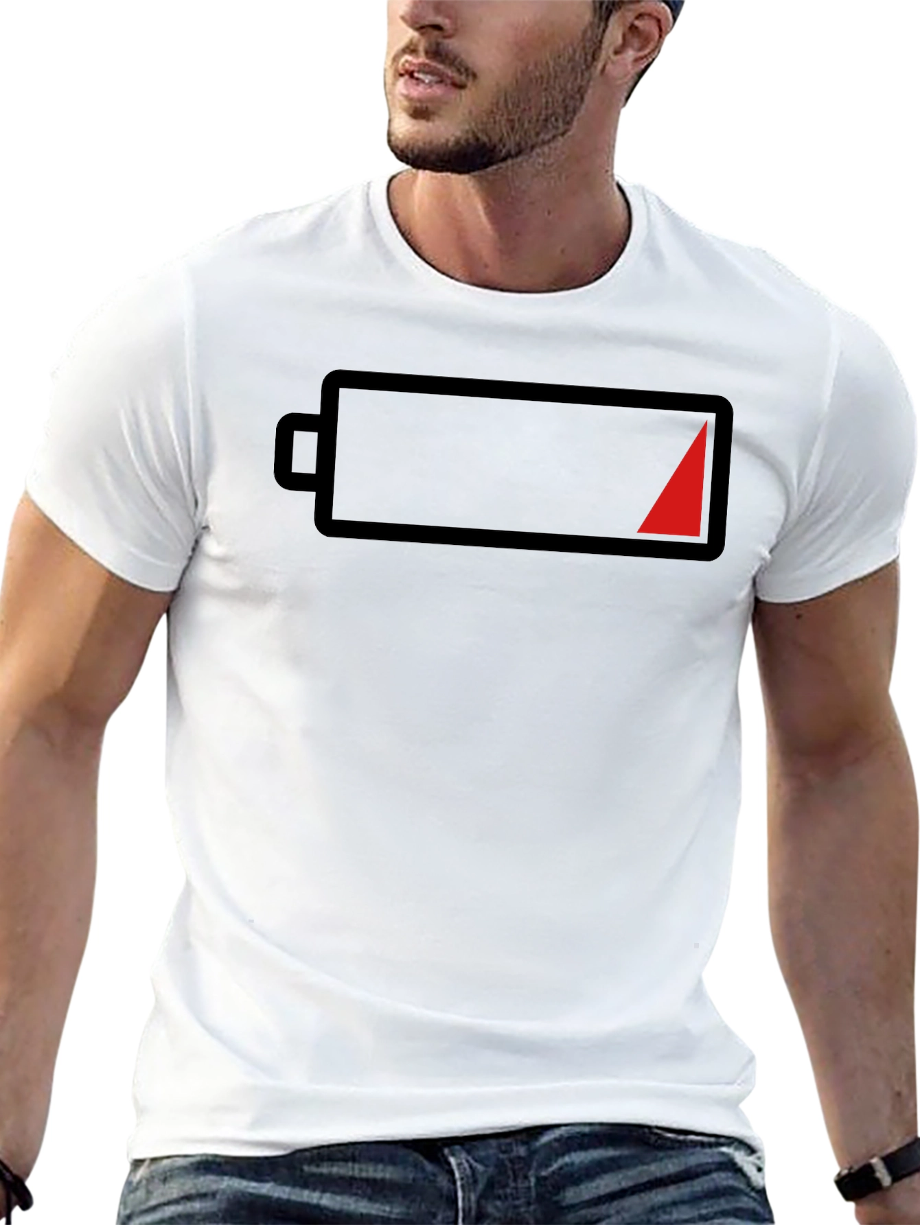 Low Battery Graphic Tee - Black Casual Shirt