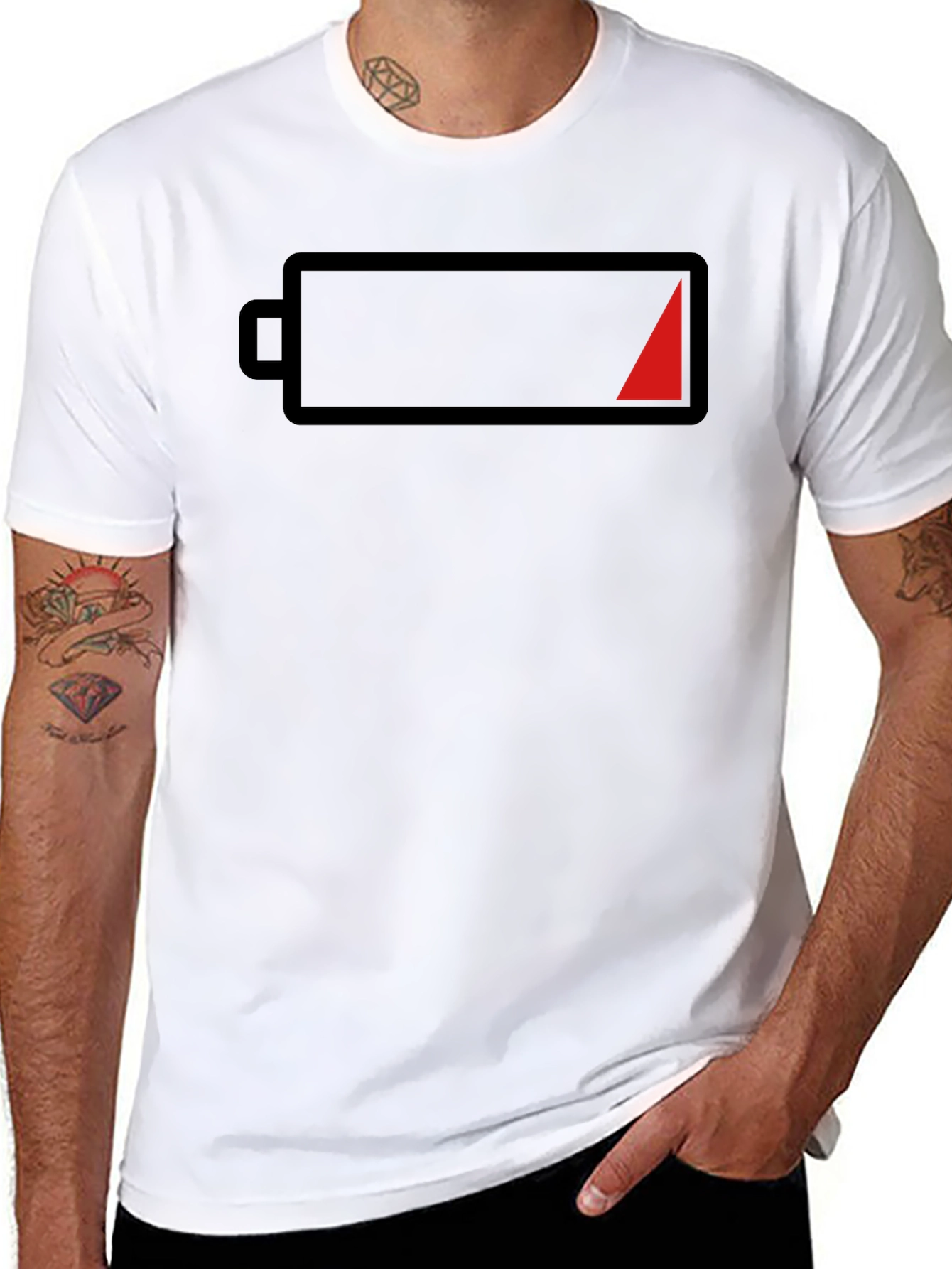 Low Battery Graphic Tee - Black Casual Shirt