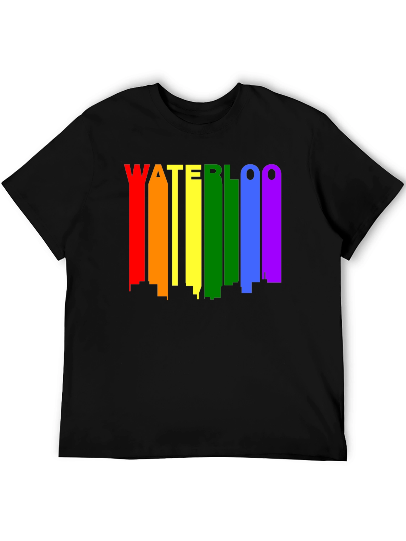 Waterloo Pride T-Shirt - Rainbow Skyline Design
