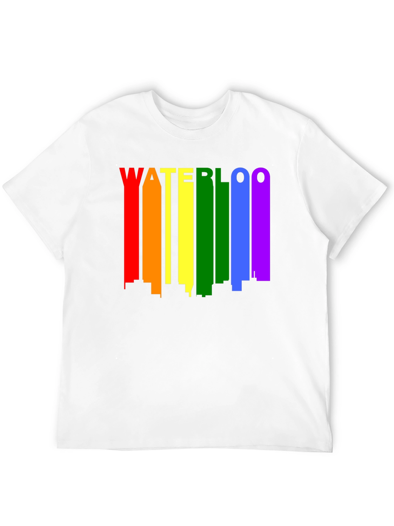 Waterloo Pride T-Shirt - Rainbow Skyline Design