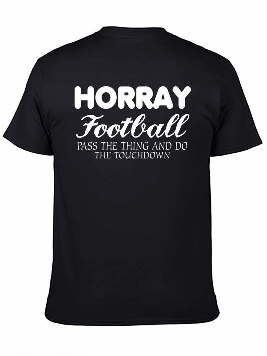 Hooray Football Graphic T-Shirt - Black Cotton Tee