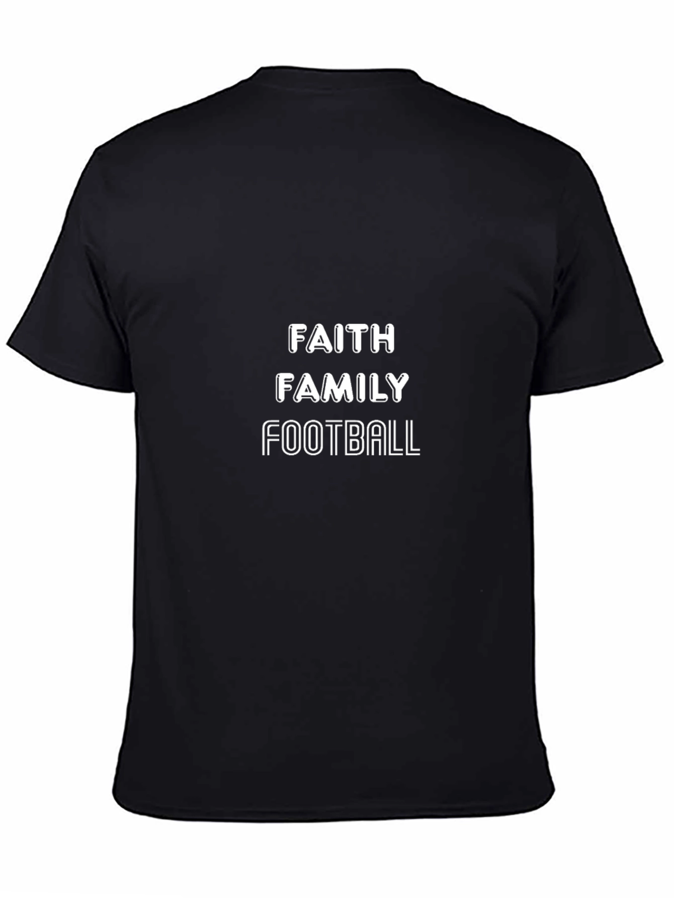 Faith Family Football T-Shirt - Black