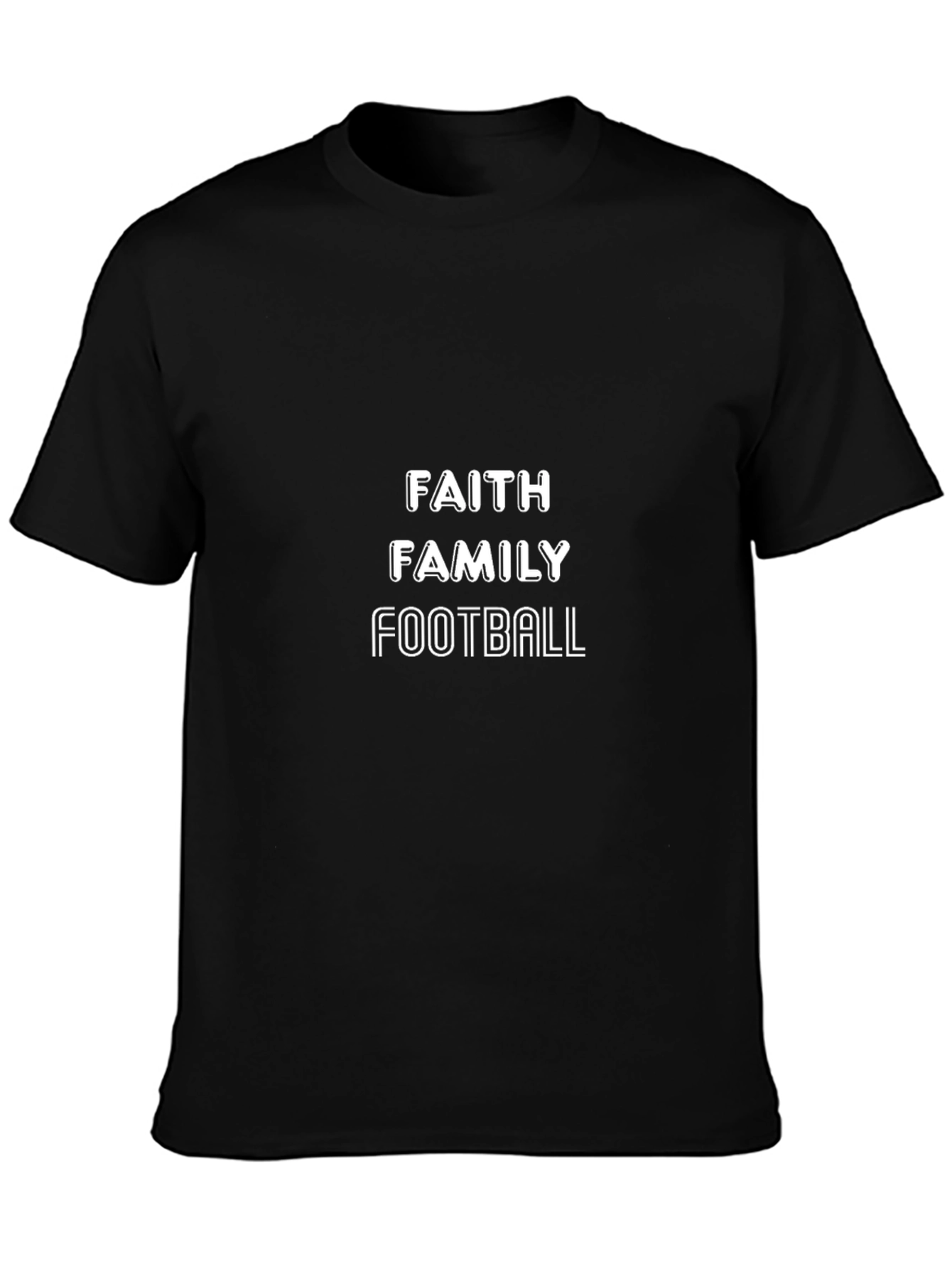 Faith Family Football T-Shirt - Black