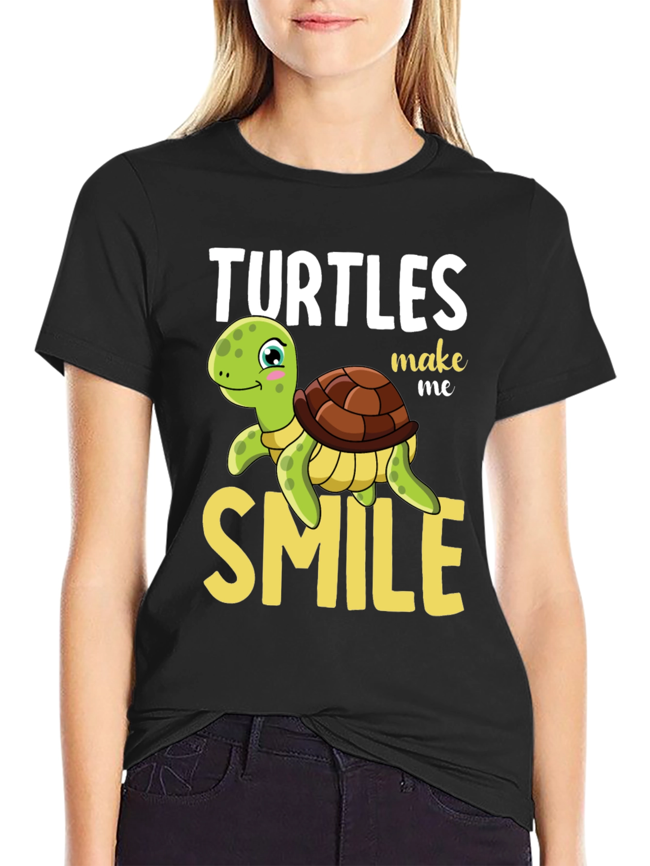 Turtles Make Me Smile Graphic T-Shirt