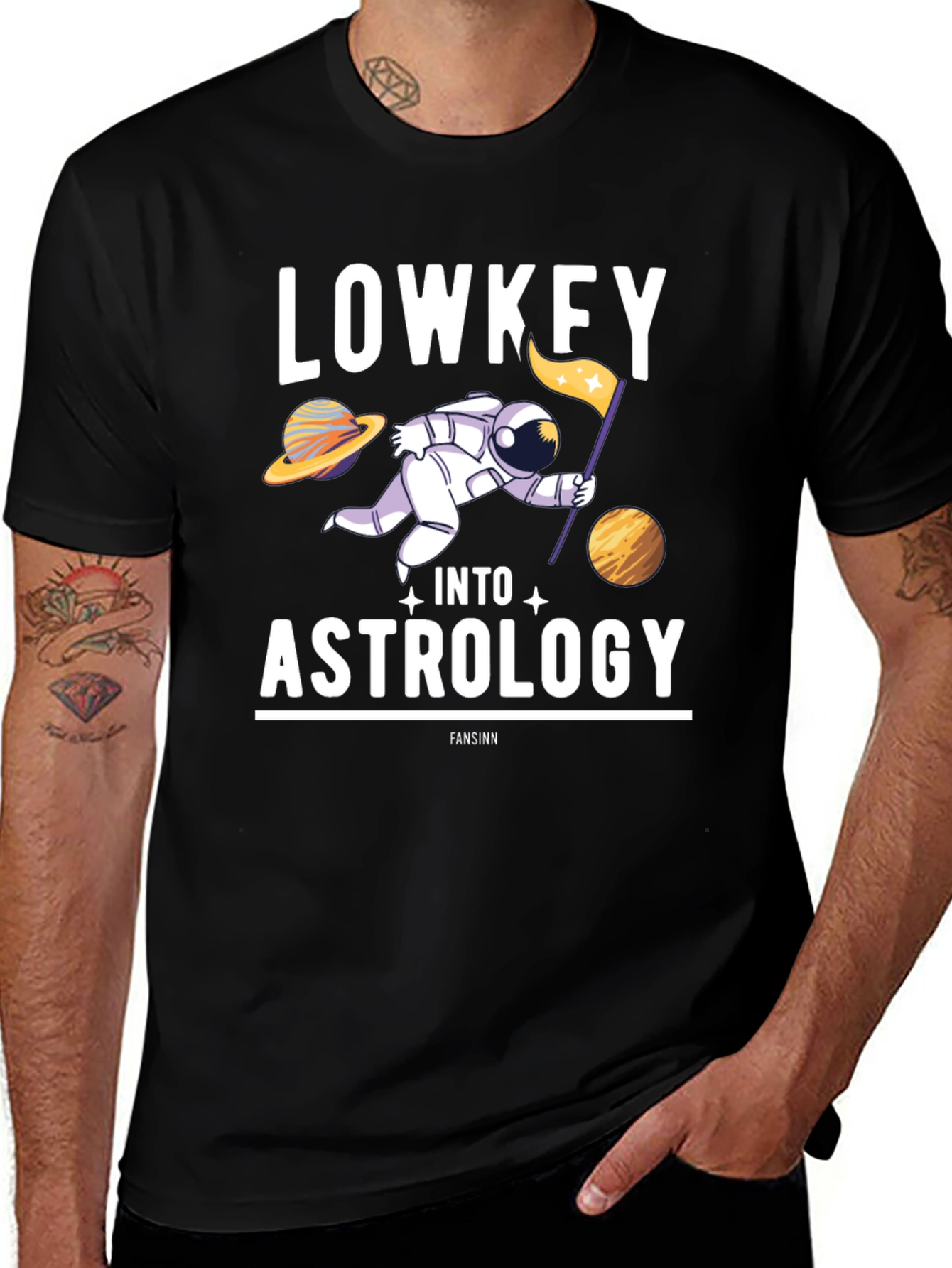 Lowkey Into Astrology T-Shirt: Space & Stars