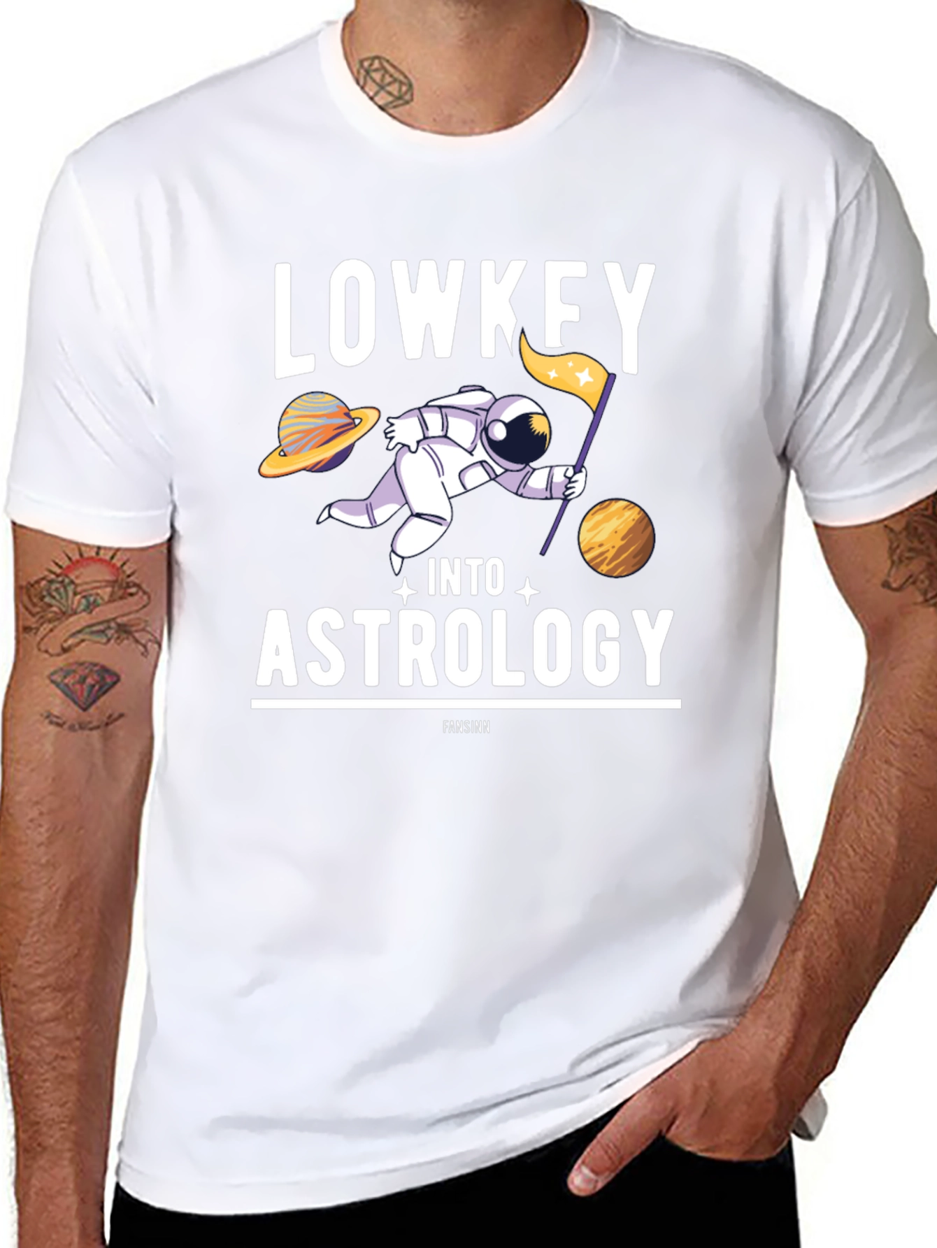 Lowkey Into Astrology T-Shirt: Space & Stars