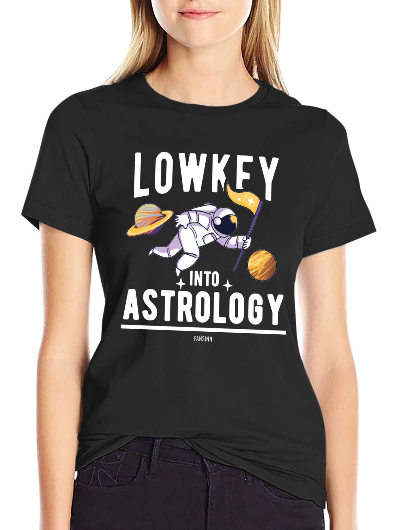 Lowkey Into Astrology T-Shirt: Space & Stars