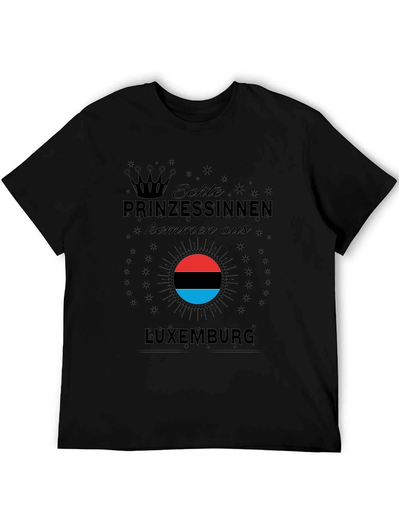 Luxembourg Princess T-Shirt - Black Tee