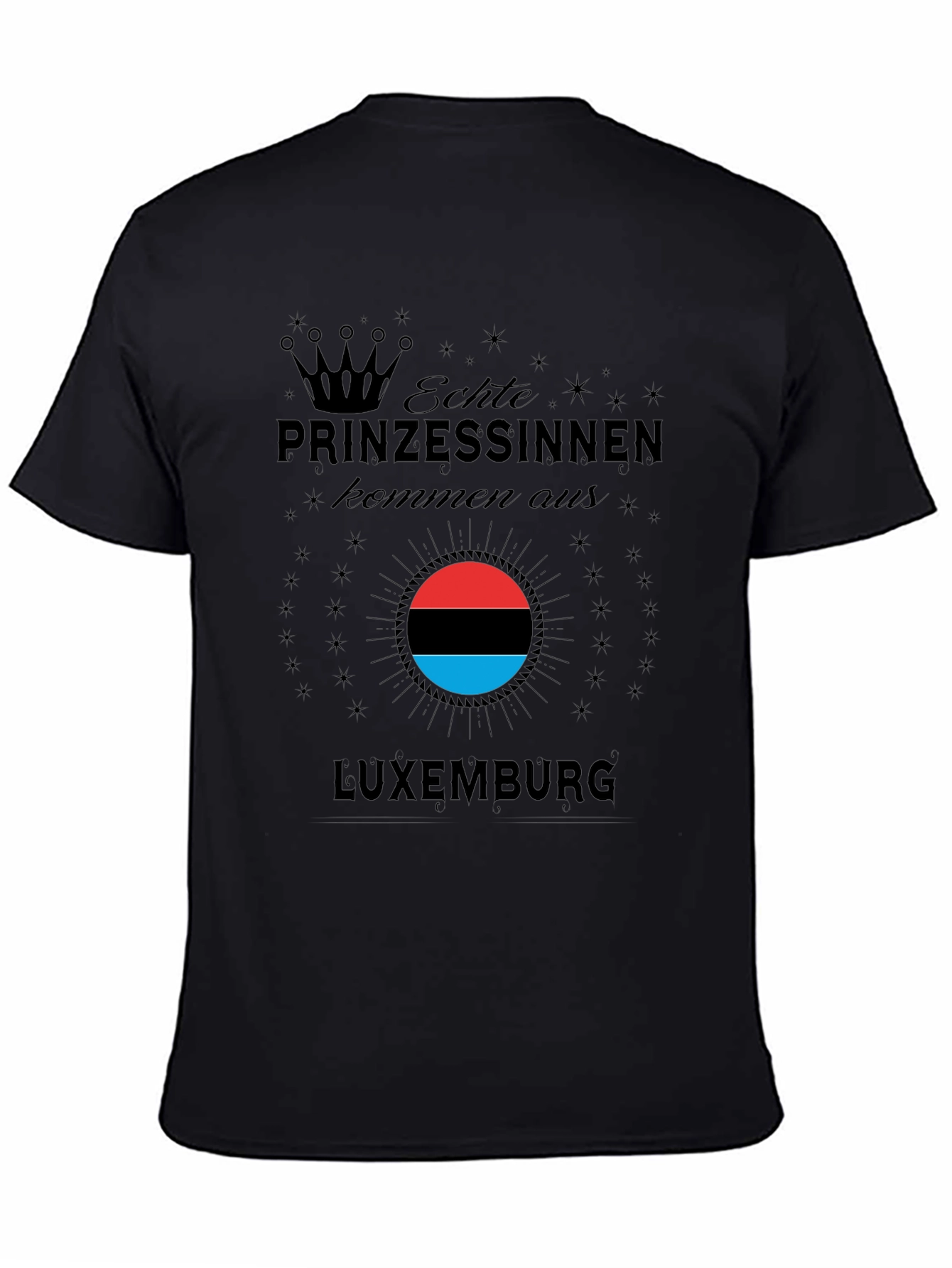 Luxembourg Princess T-Shirt - Black Tee