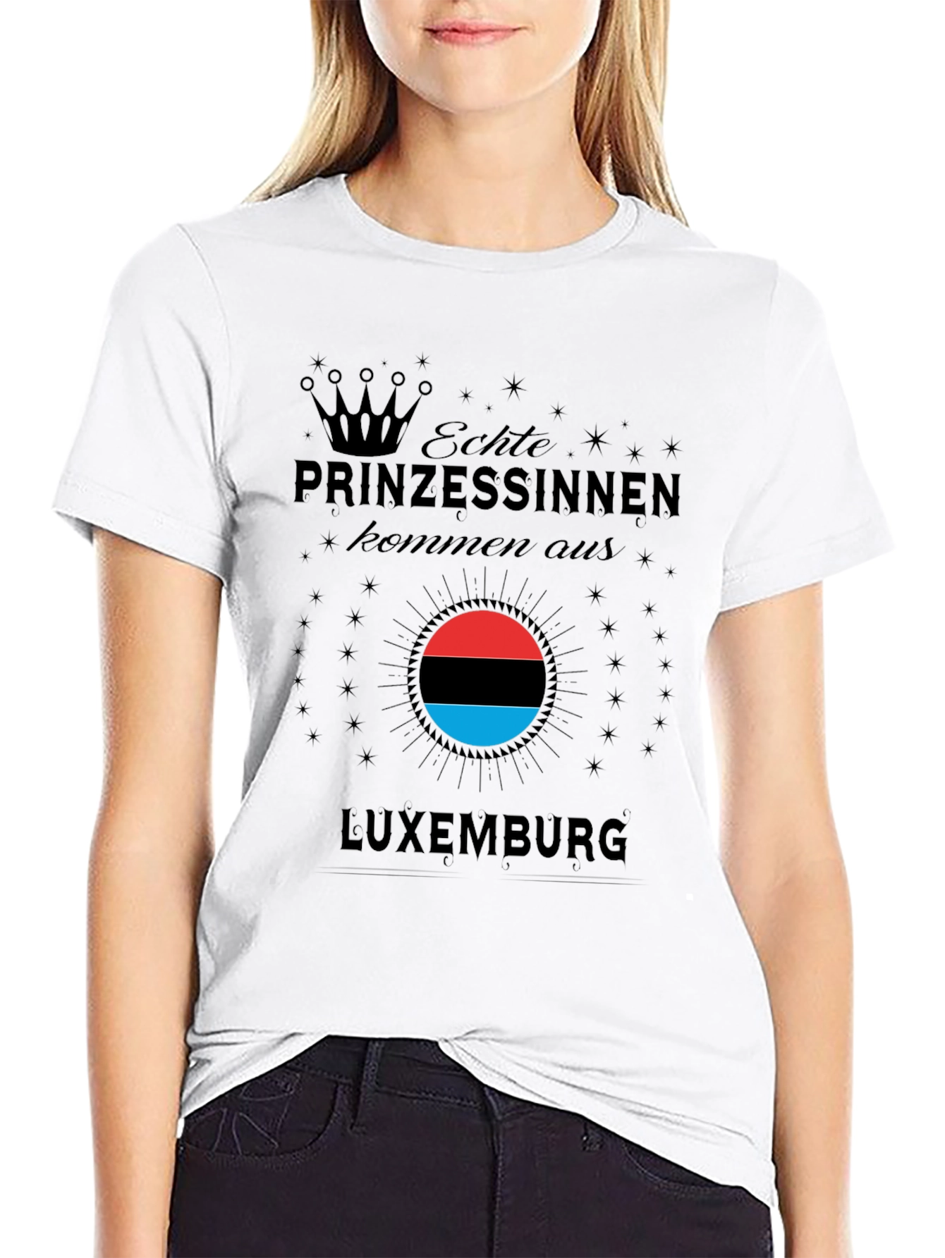 Luxembourg Princess T-Shirt - Black Tee