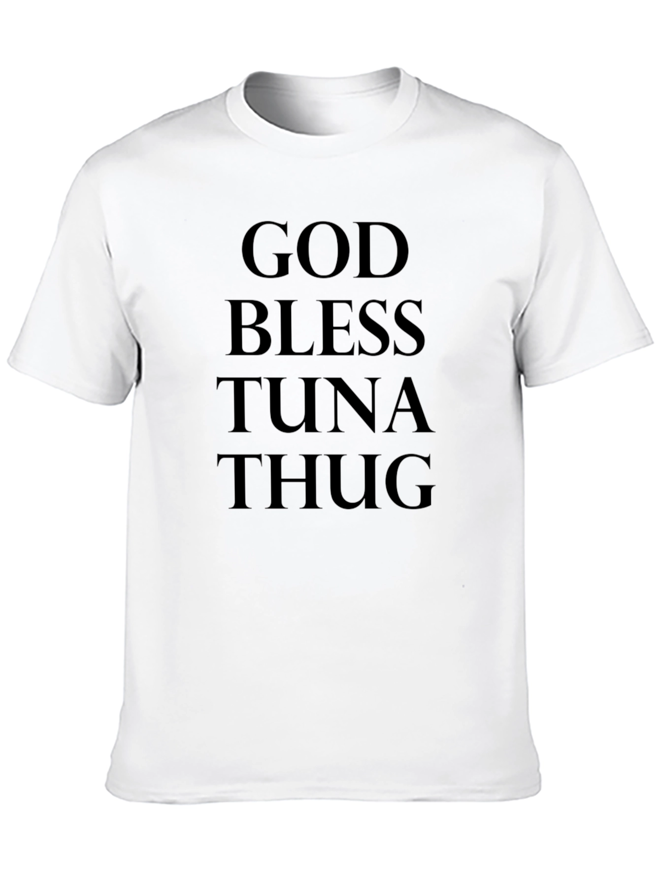 God Bless Tuna Thug Mens Black Graphic Tee