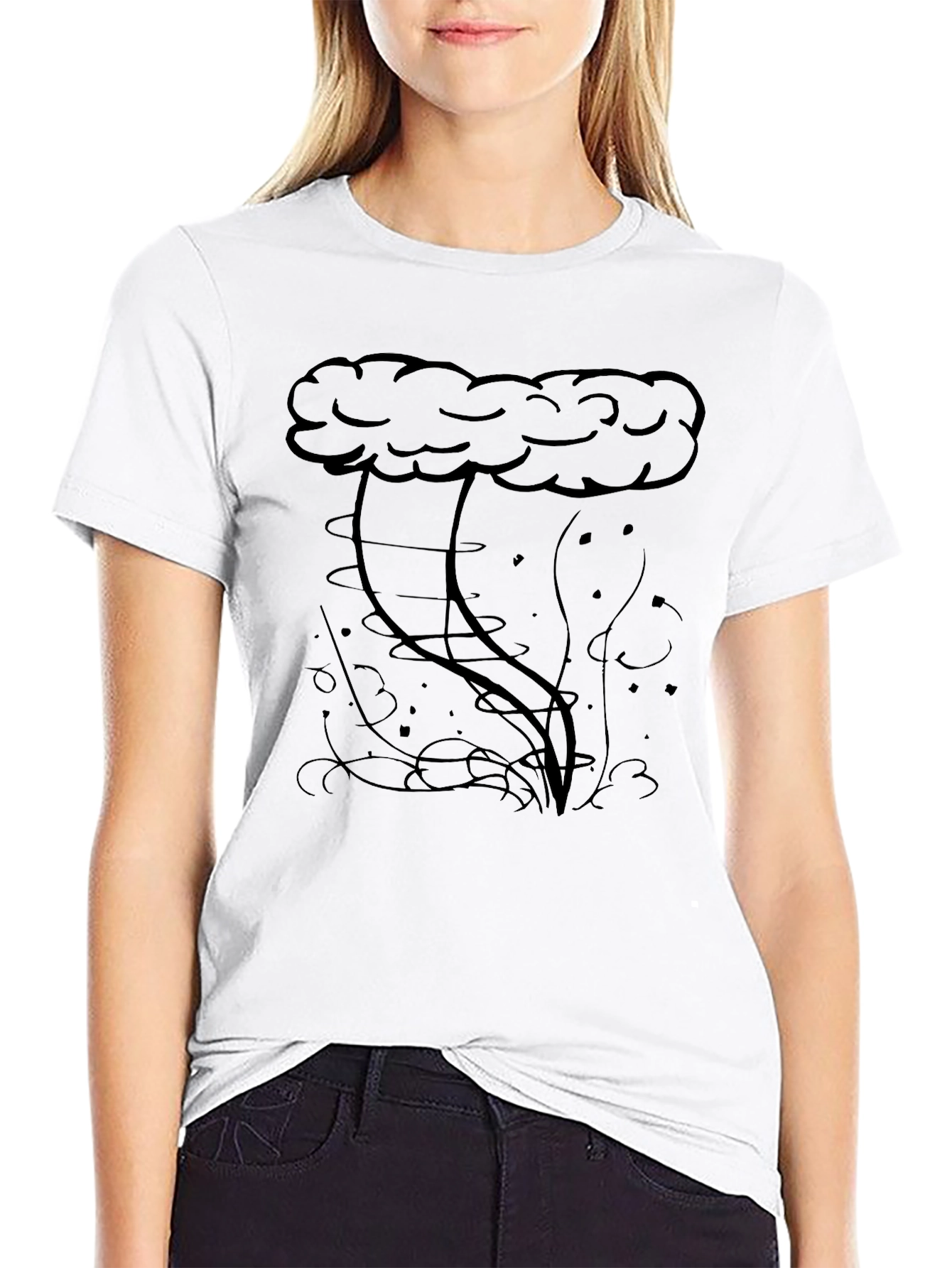 Storm Cloud Graphic Tee - Black Cotton Blend