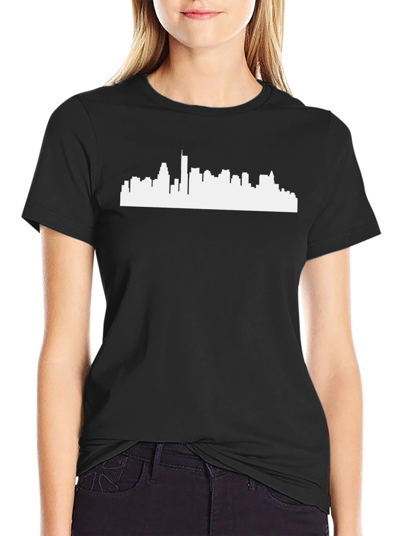 City Skyline Graphic Tee - Classic Black Crew Neck