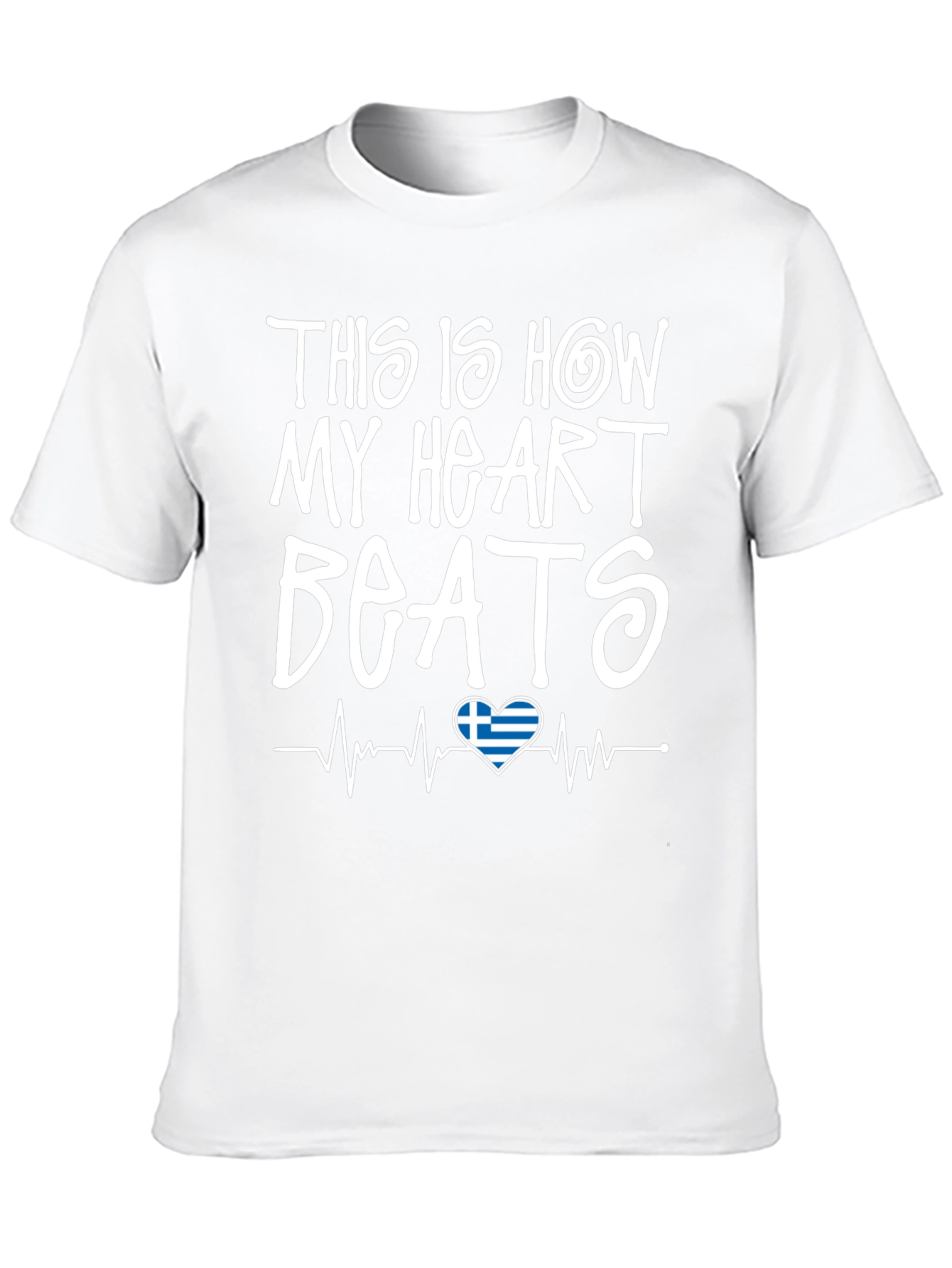 Greek Heartbeat T-Shirt - Show Your Love