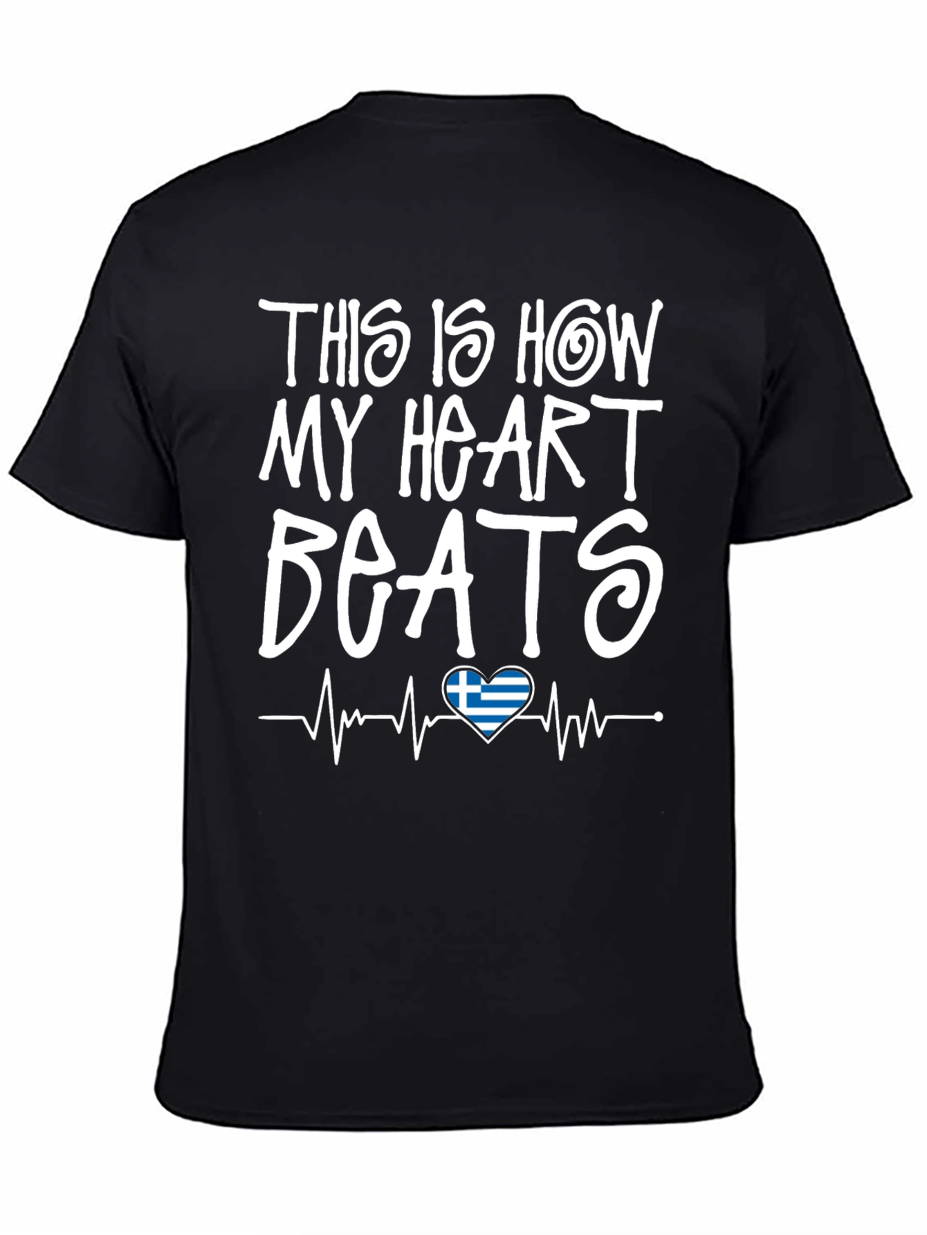 Greek Heartbeat T-Shirt - Show Your Love