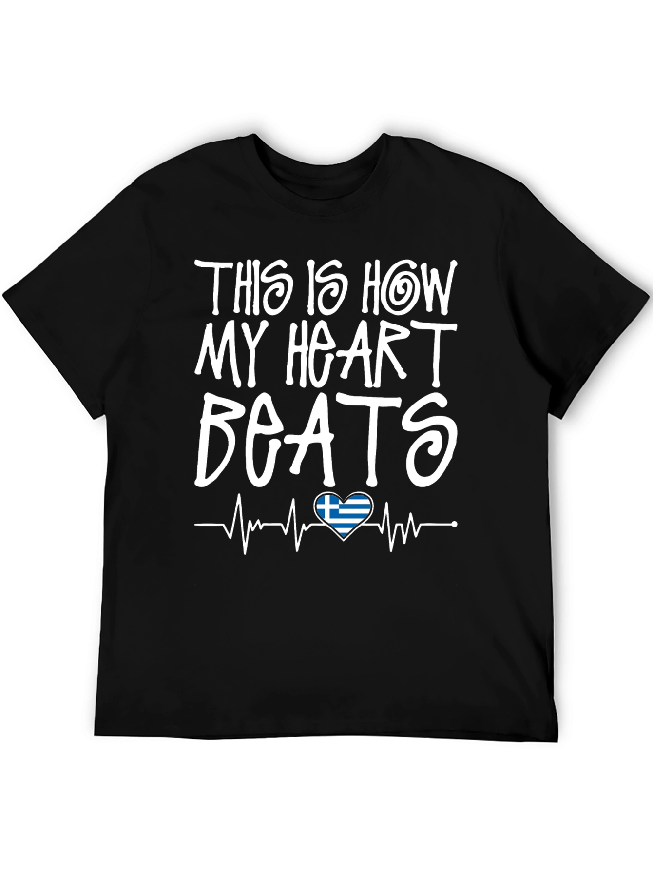 Greek Heartbeat T-Shirt - Show Your Love