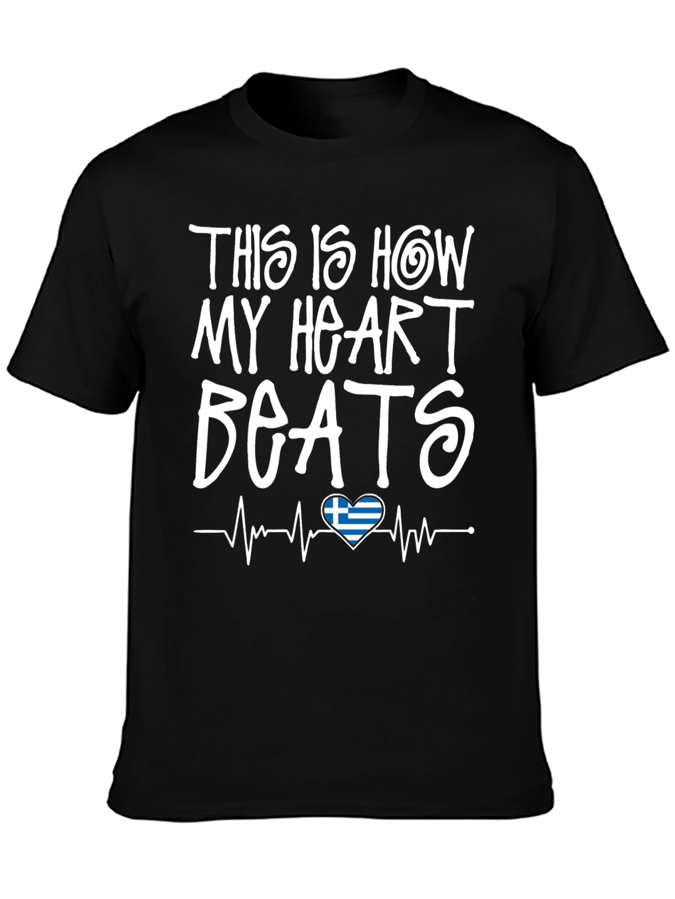 Greek Heartbeat T-Shirt - Show Your Love