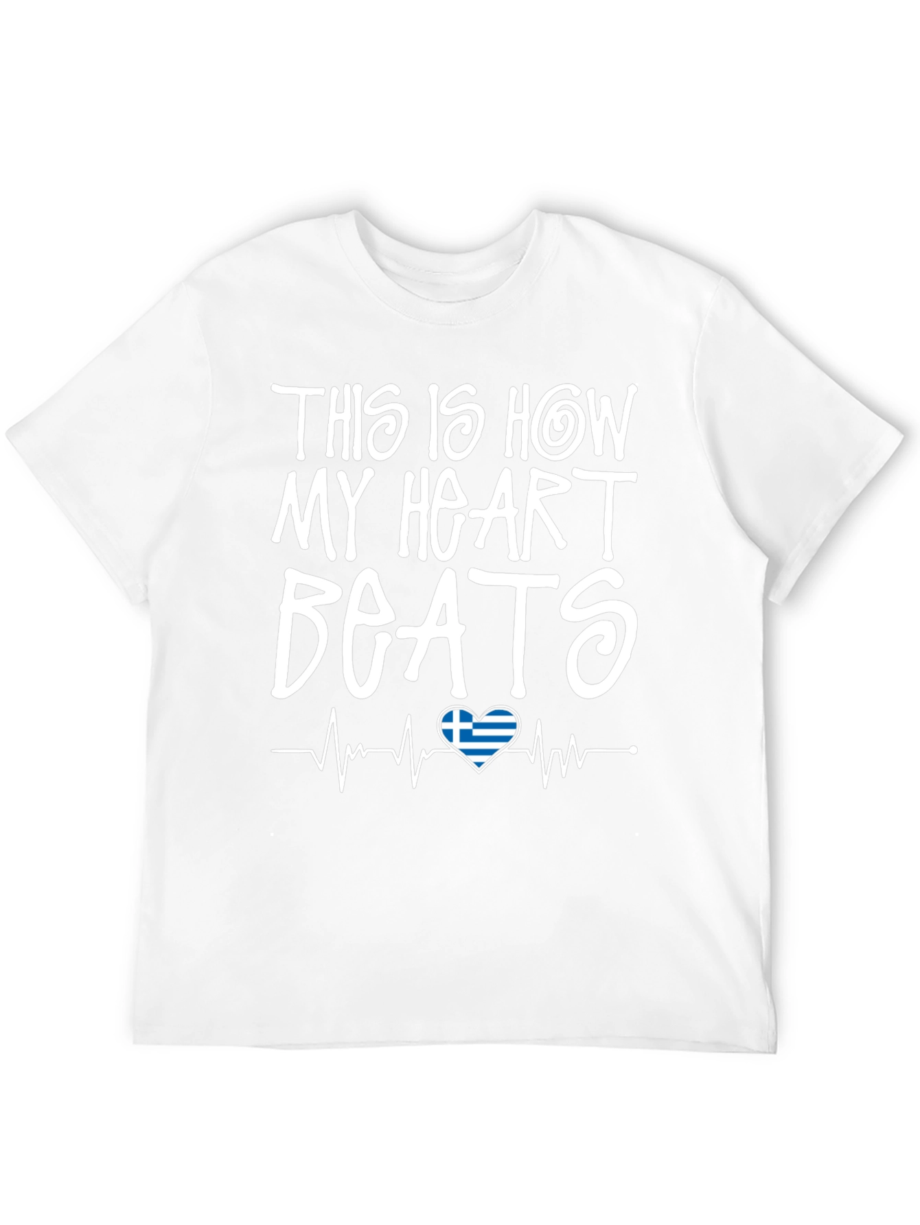 Greek Heartbeat T-Shirt - Show Your Love