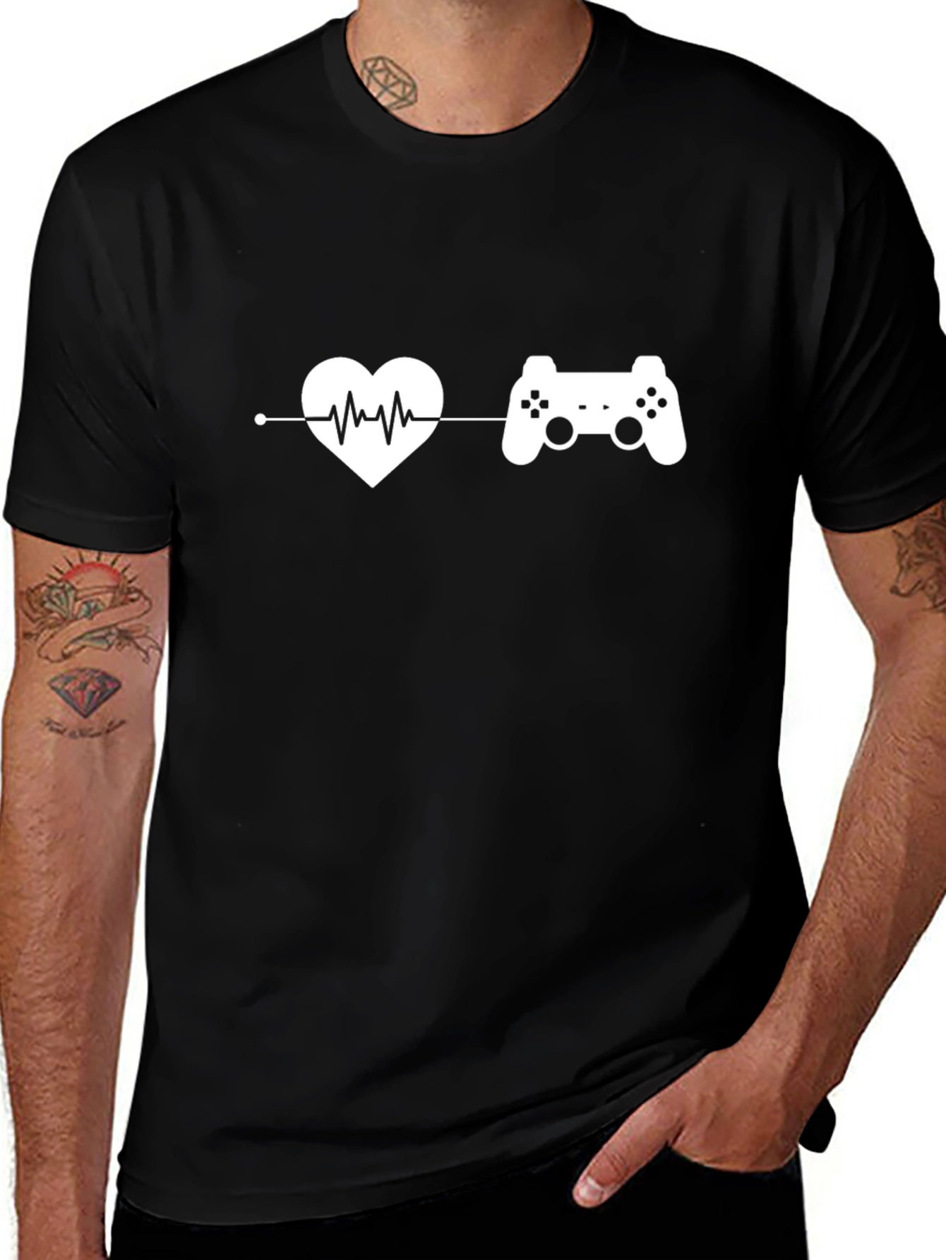 Gamer Heartbeat Black Tee