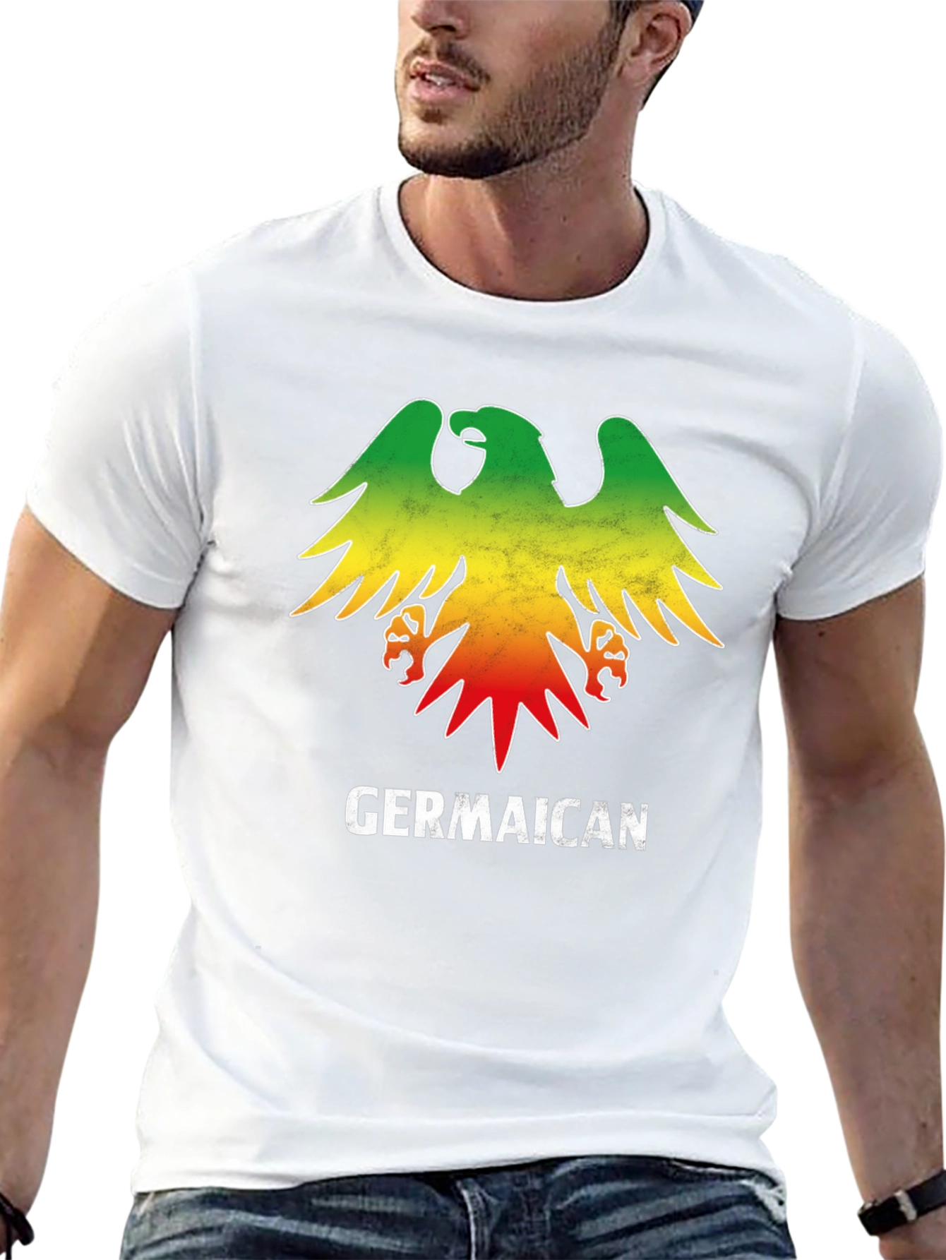 Germaican T-Shirt - German Jamaican Flag Eagle