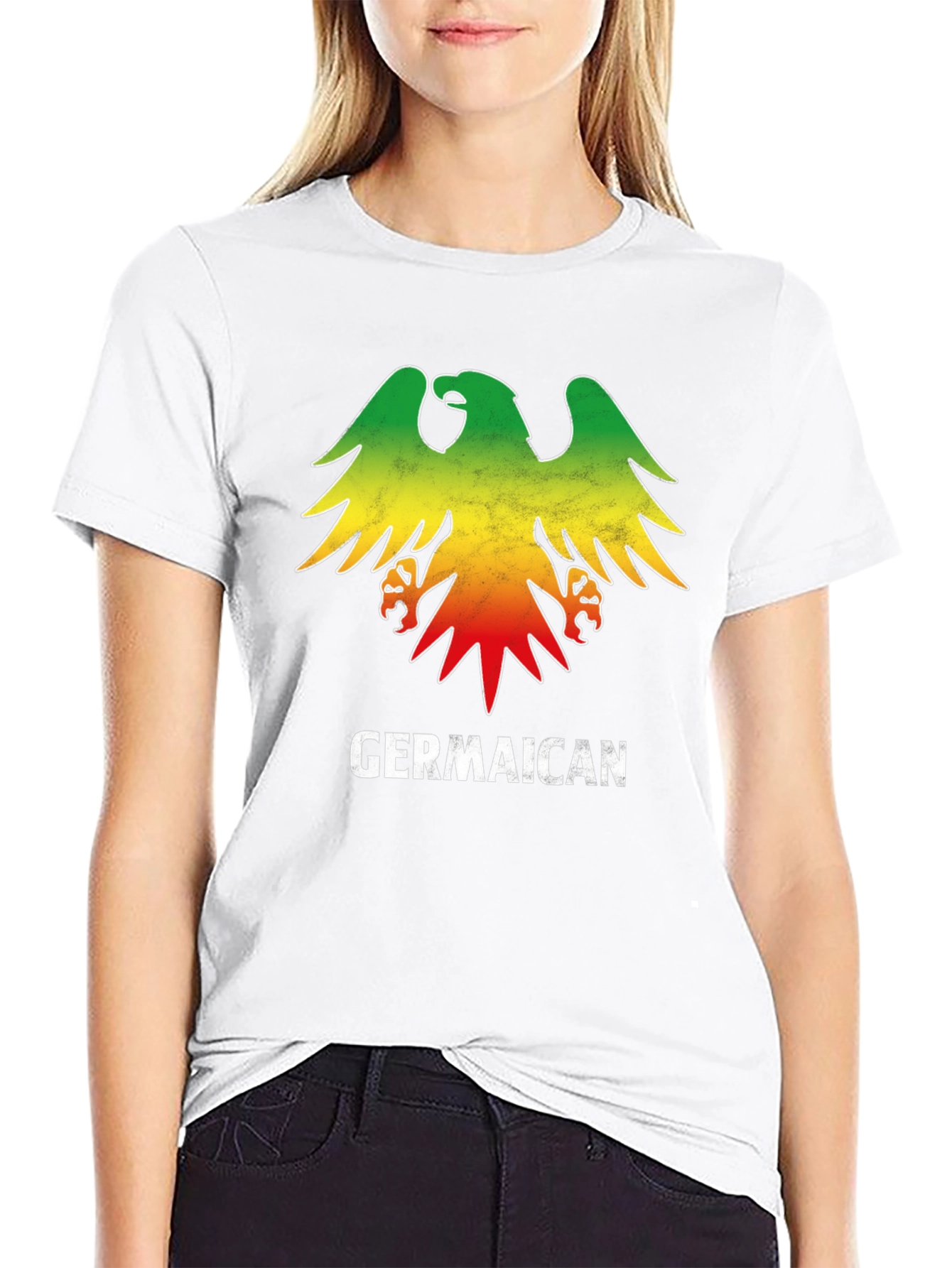 Germaican T-Shirt - German Jamaican Flag Eagle