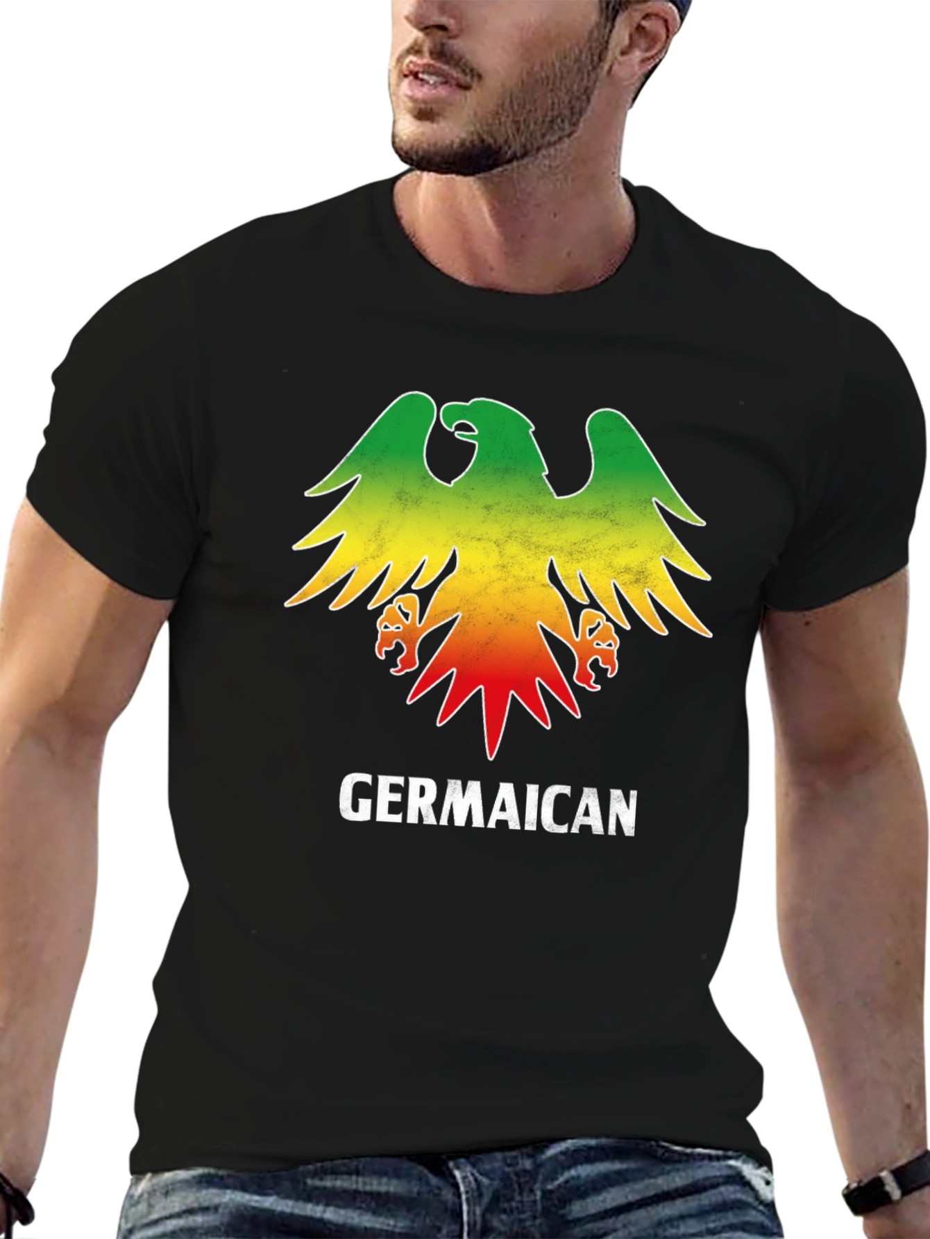 Germaican T-Shirt - German Jamaican Flag Eagle