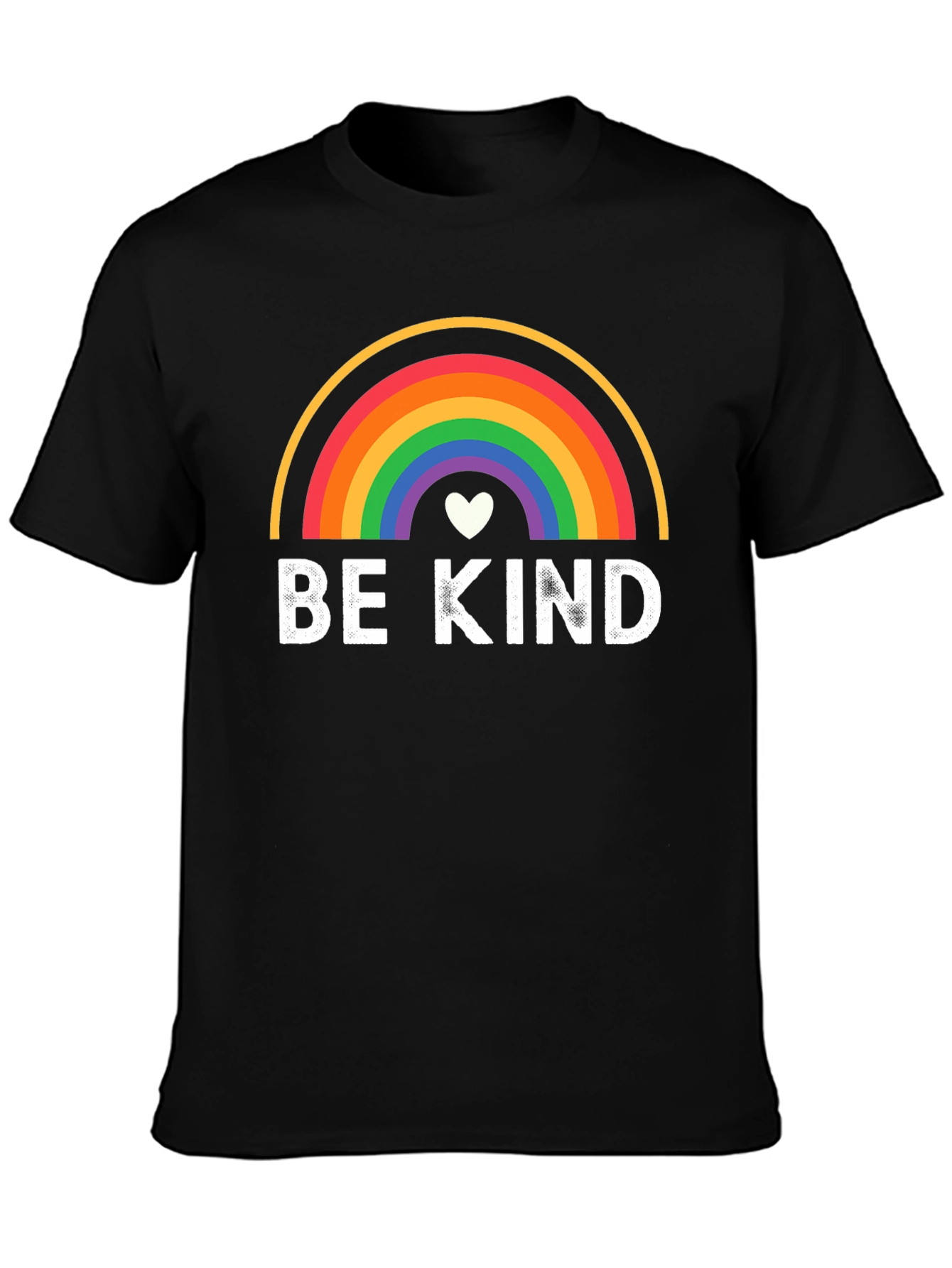 Be Kind Rainbow Graphic Black T-Shirt