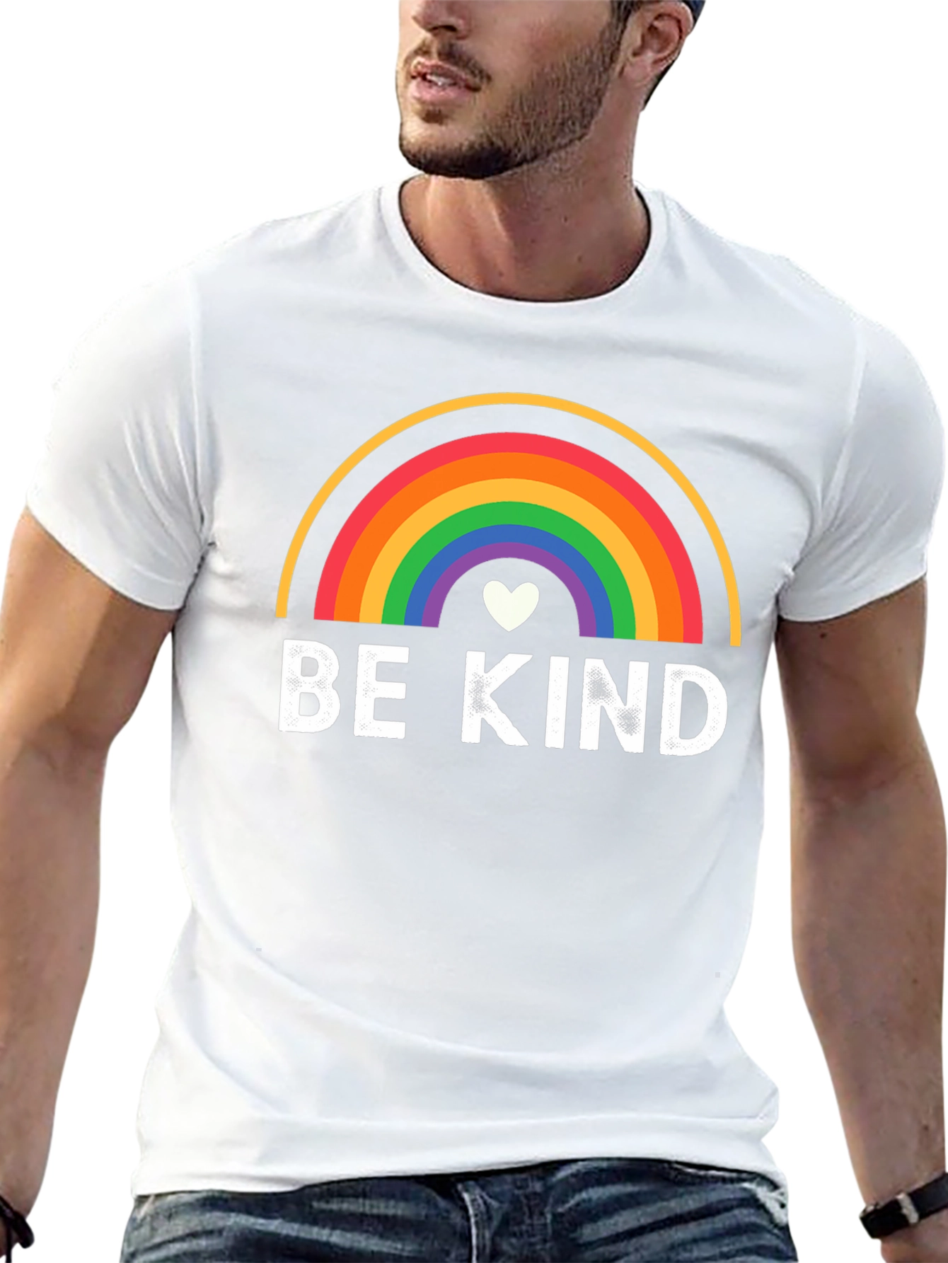 Be Kind Rainbow Graphic Black T-Shirt