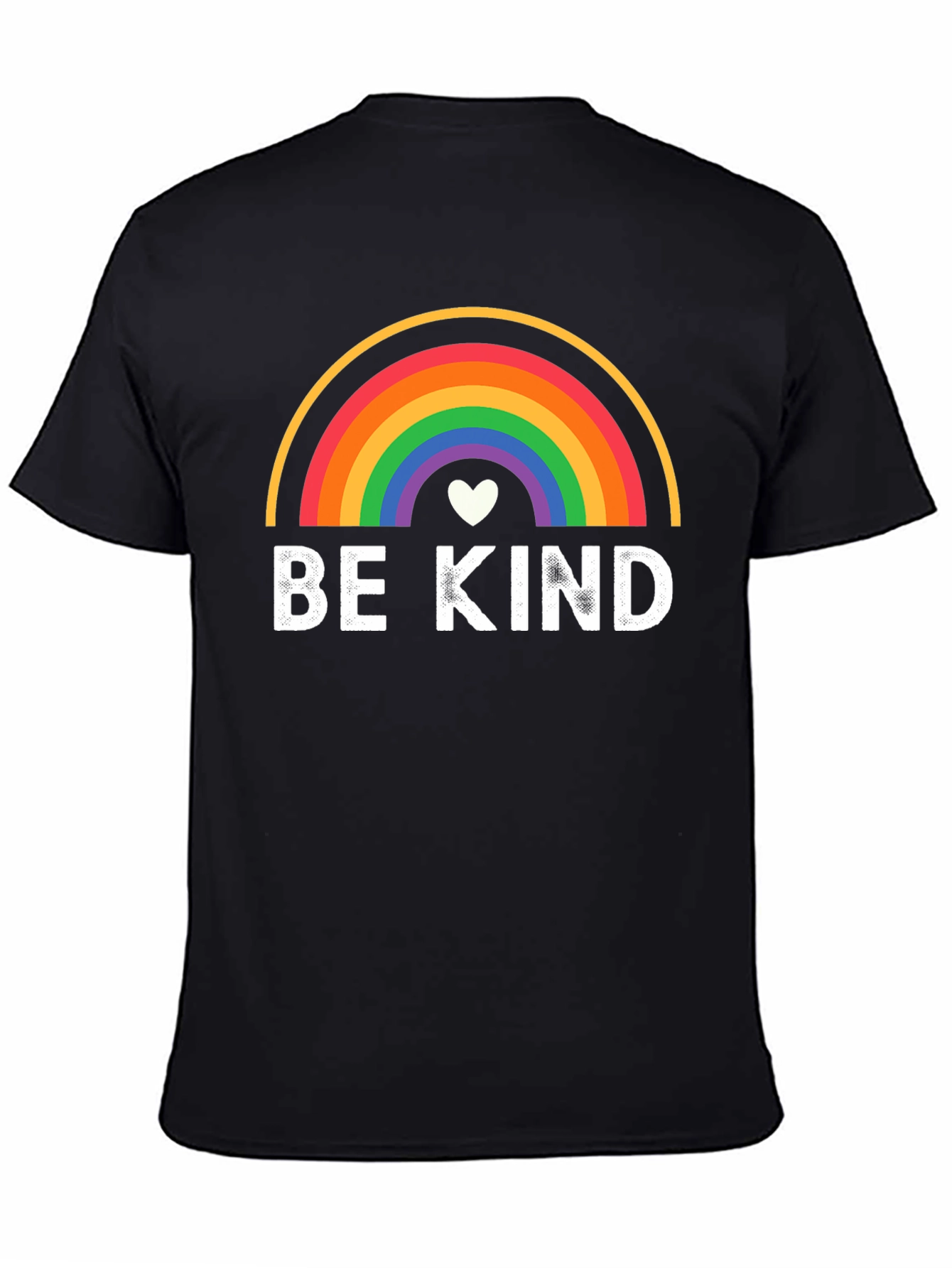 Be Kind Rainbow Graphic Black T-Shirt