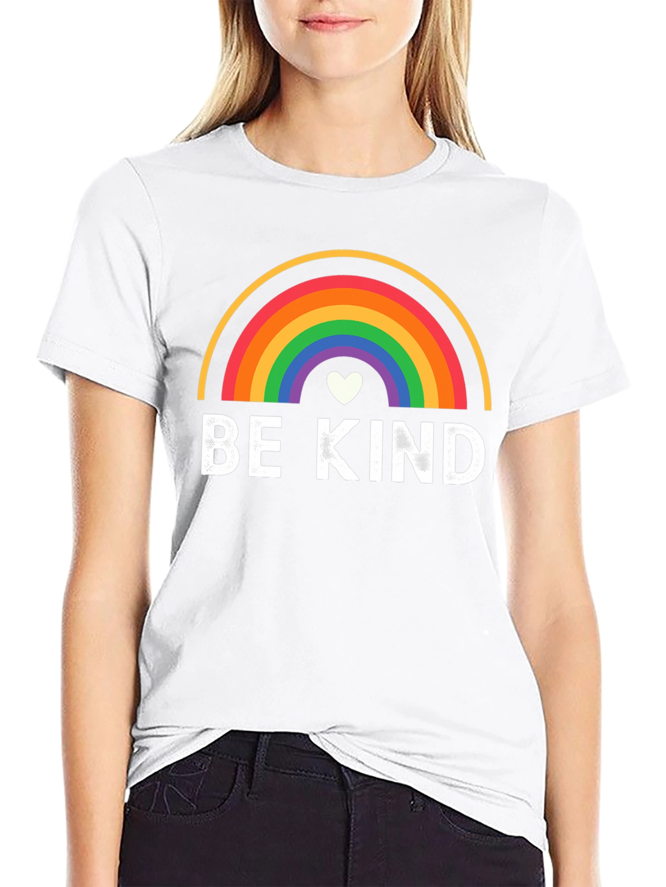 Be Kind Rainbow Graphic Black T-Shirt