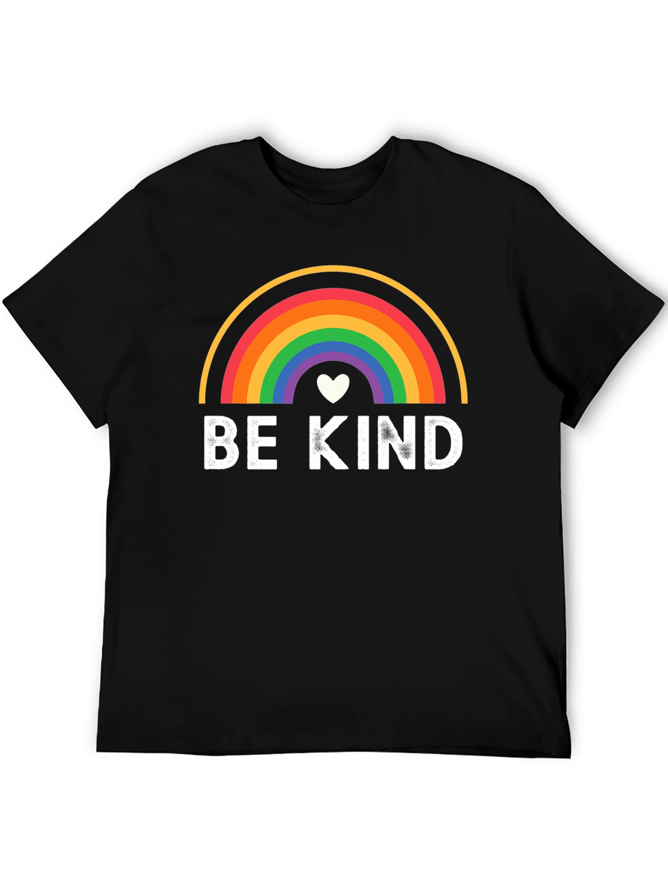 Be Kind Rainbow Graphic Black T-Shirt