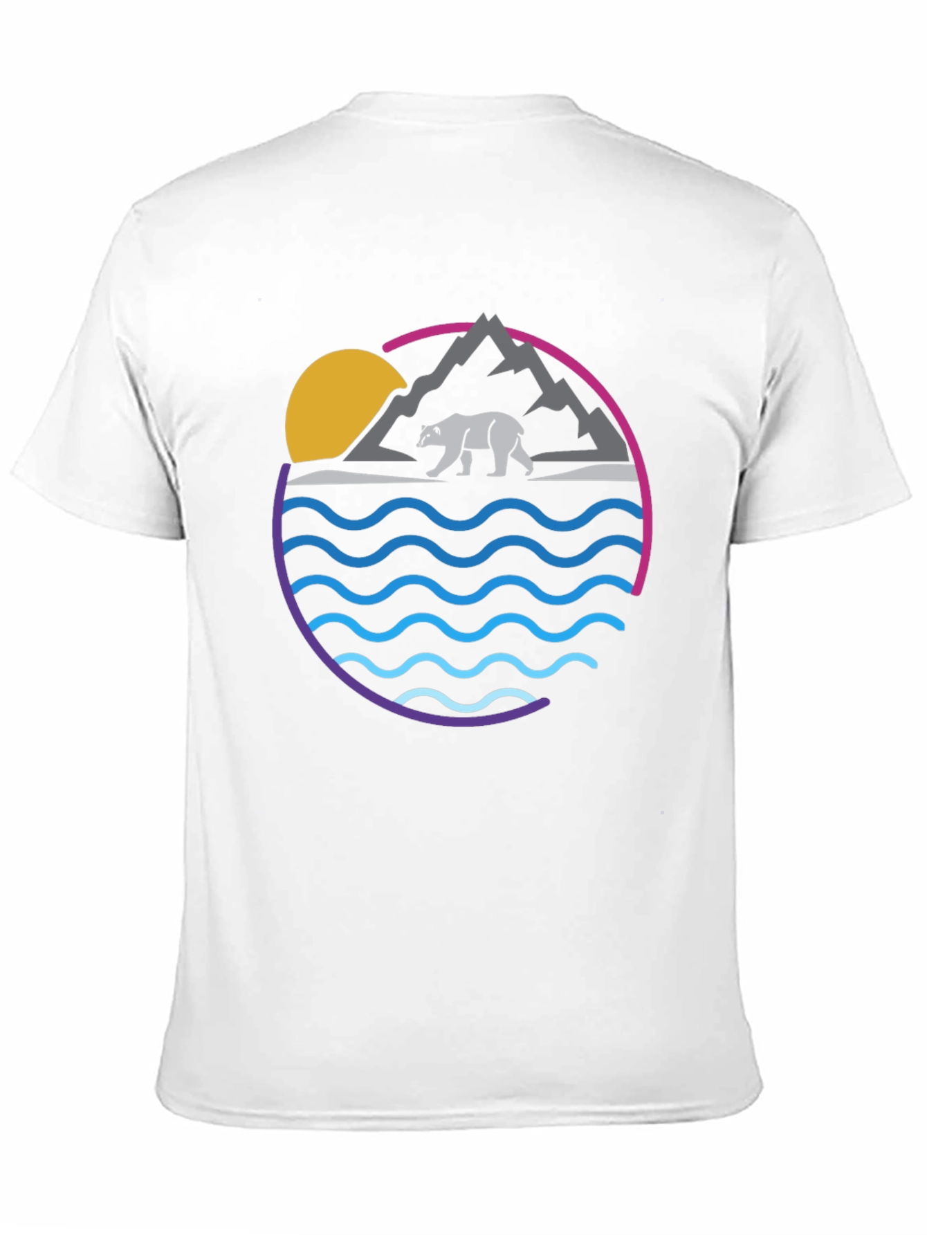 Bear Mountain Wave Graphic Tee - Cool Nature Shirt