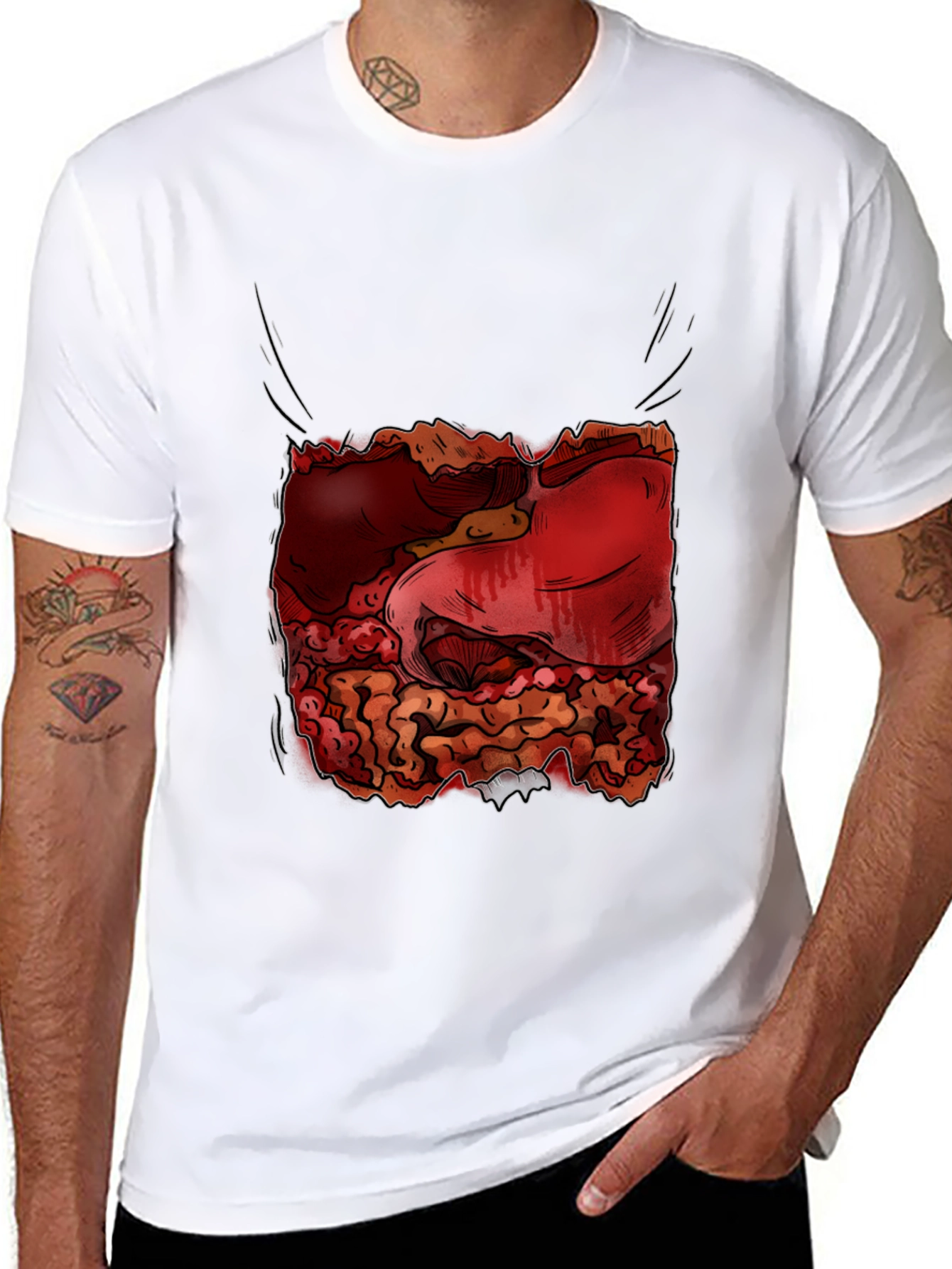 Guts Graphic Tee - Funny Anatomy Humor T-Shirt